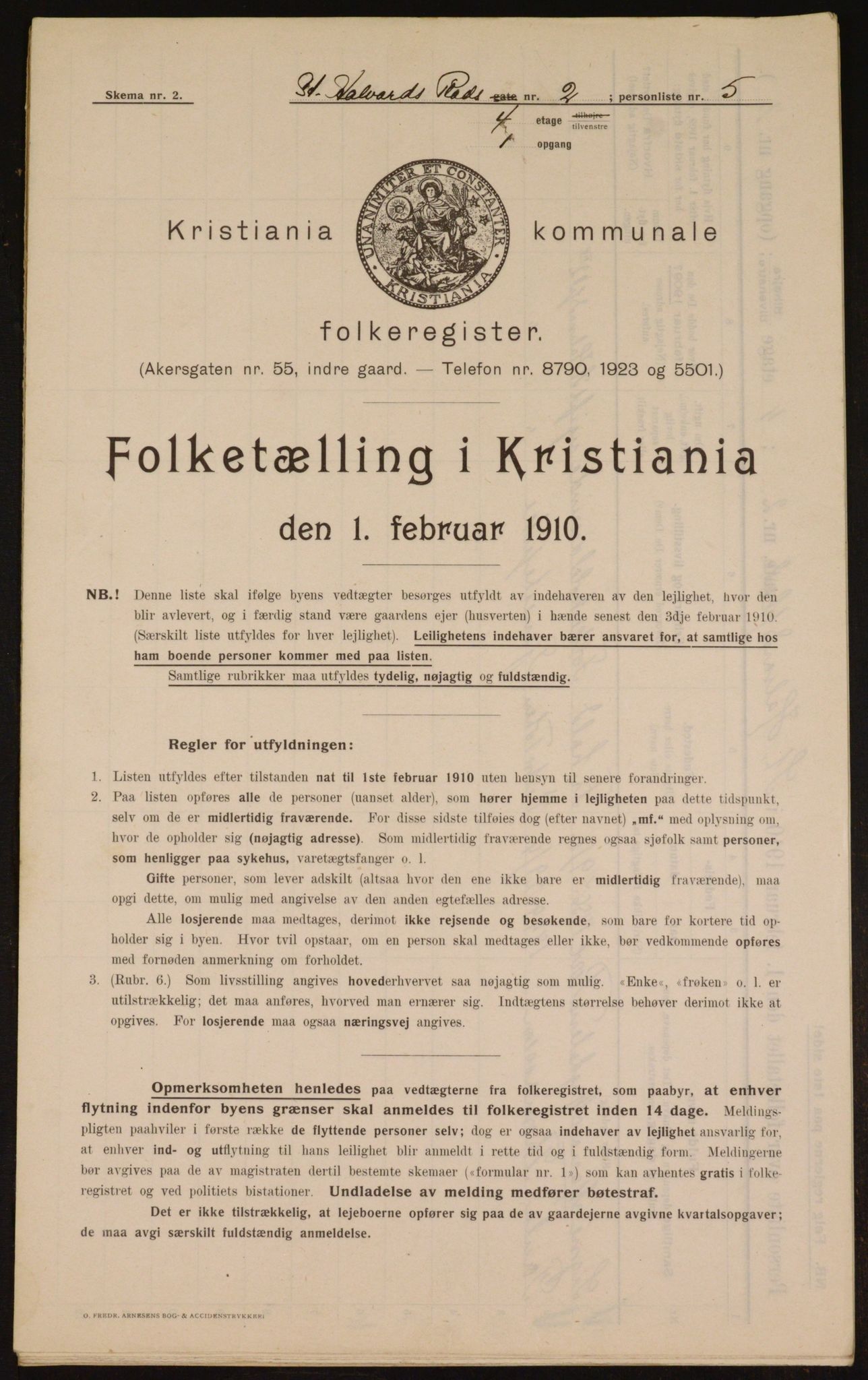 OBA, Kommunal folketelling 1.2.1910 for Kristiania, 1910, s. 84045