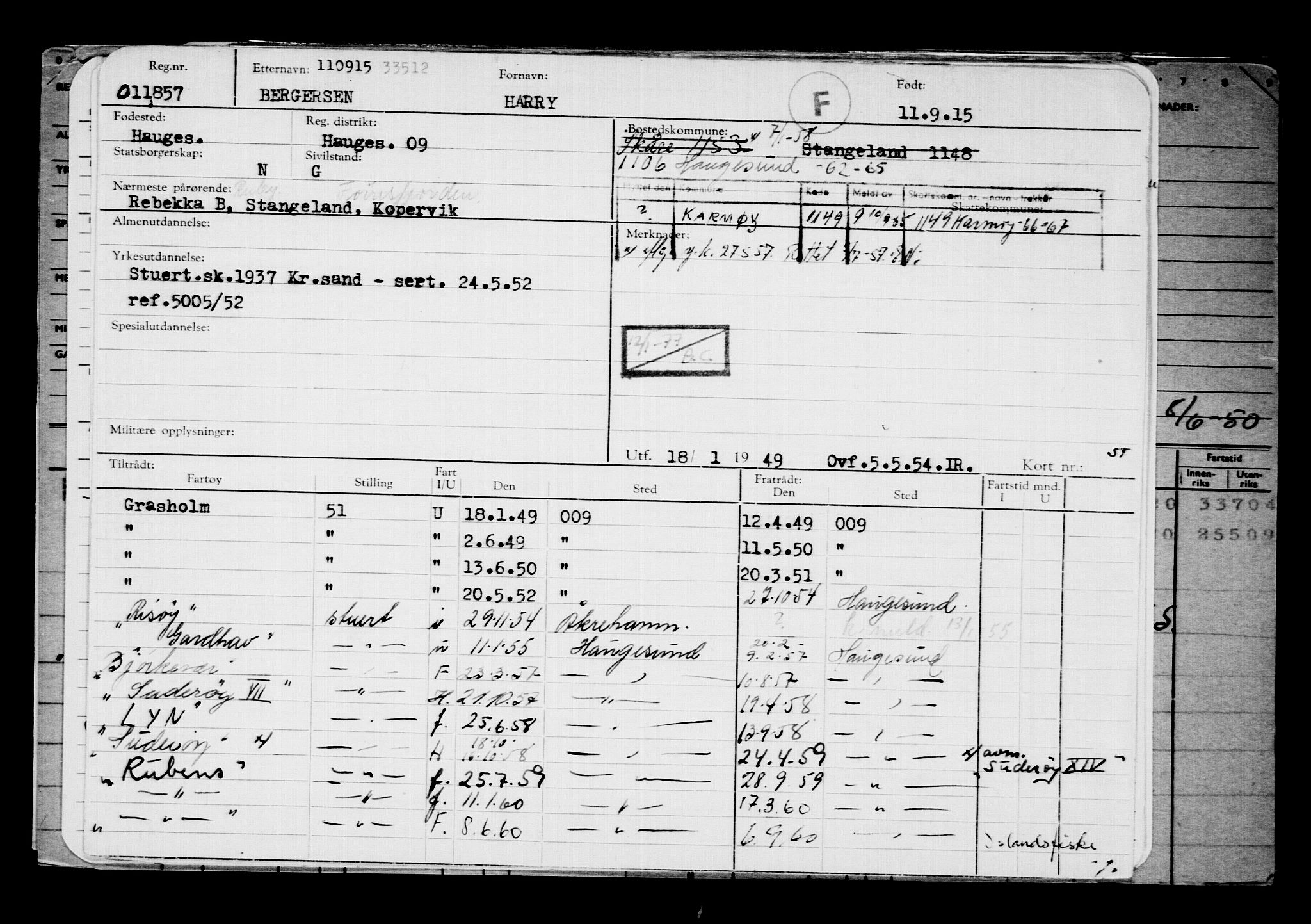 Direktoratet for sjømenn, RA/S-3545/G/Gb/L0133: Hovedkort, 1915, s. 29