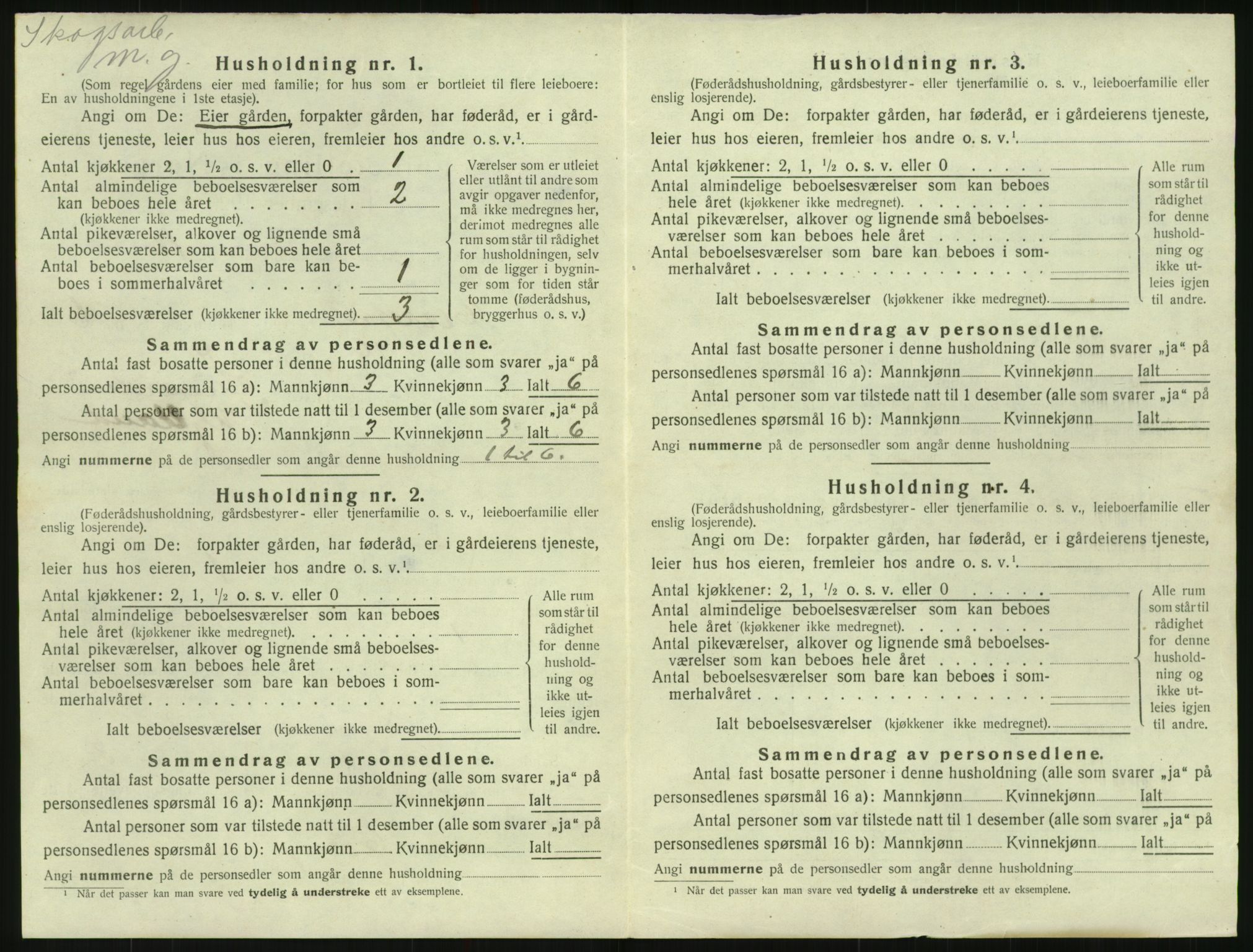 SAK, Folketelling 1920 for 0933 Herefoss herred, 1920, s. 227