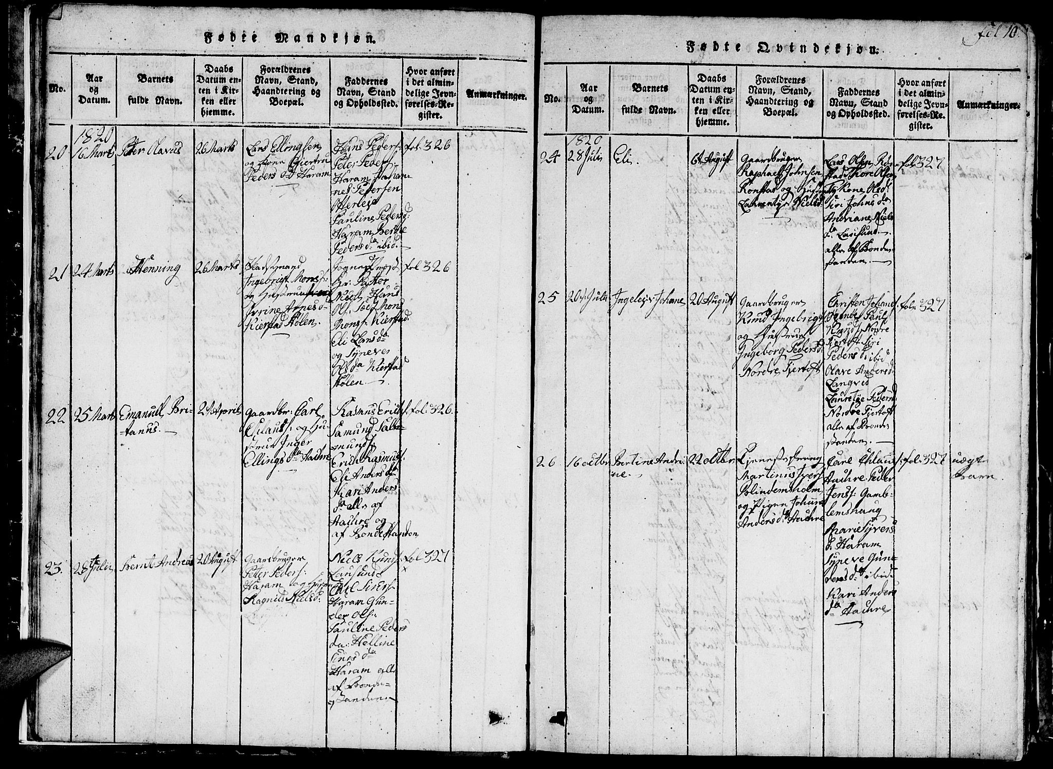 Ministerialprotokoller, klokkerbøker og fødselsregistre - Møre og Romsdal, AV/SAT-A-1454/536/L0506: Klokkerbok nr. 536C01, 1818-1859, s. 10