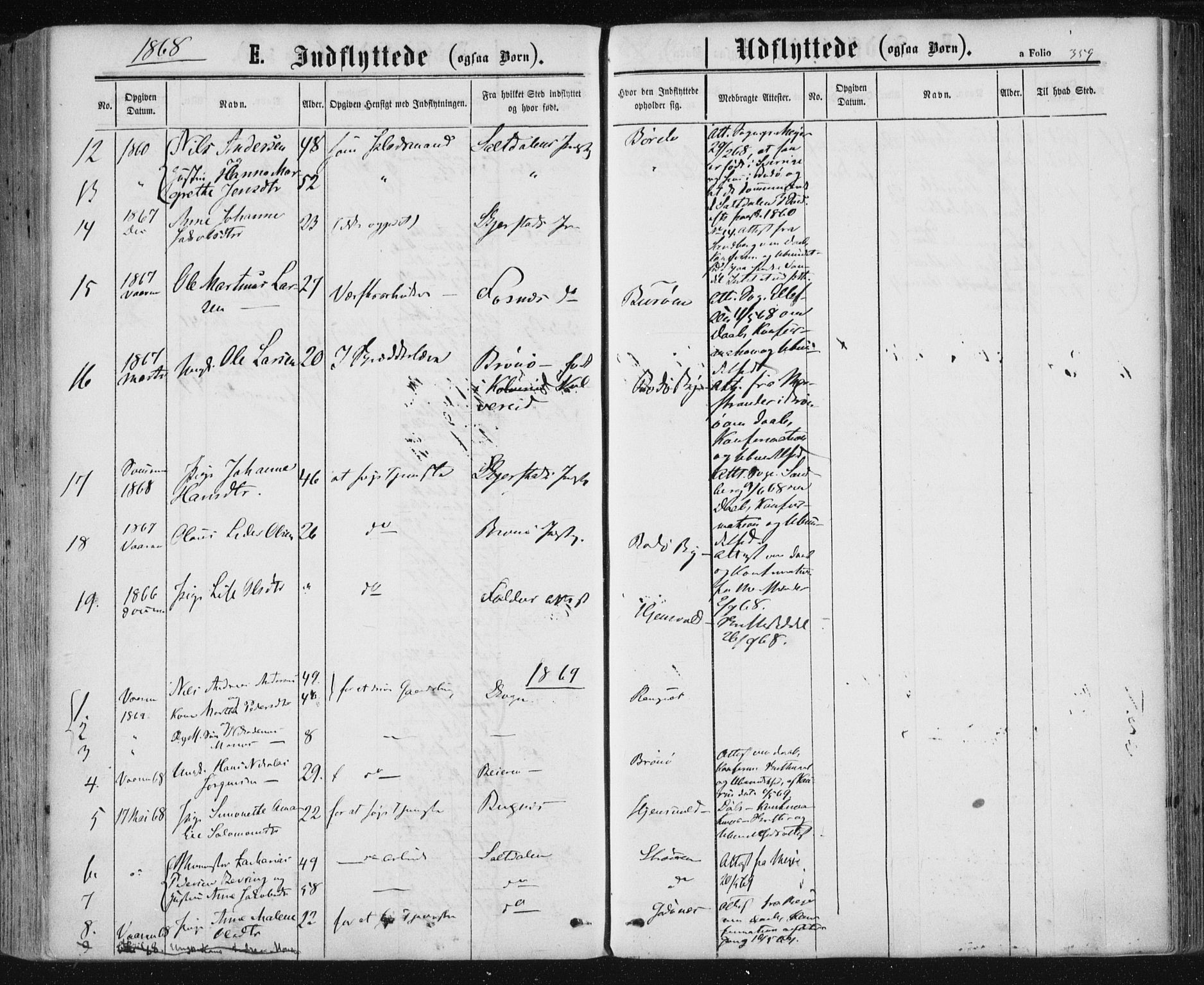 Ministerialprotokoller, klokkerbøker og fødselsregistre - Nordland, AV/SAT-A-1459/801/L0008: Ministerialbok nr. 801A08, 1864-1875, s. 359