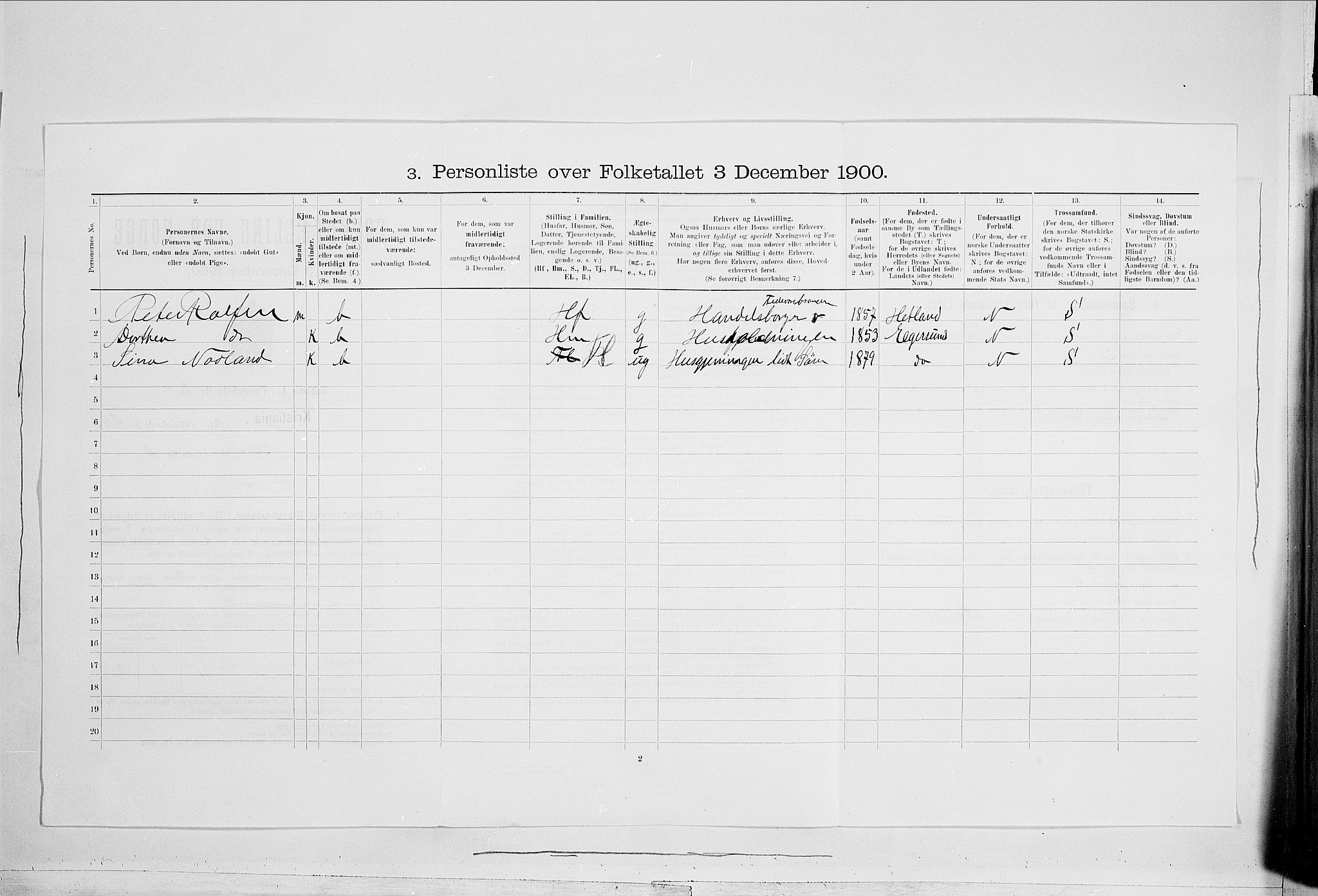 SAO, Folketelling 1900 for 0301 Kristiania kjøpstad, 1900, s. 48258