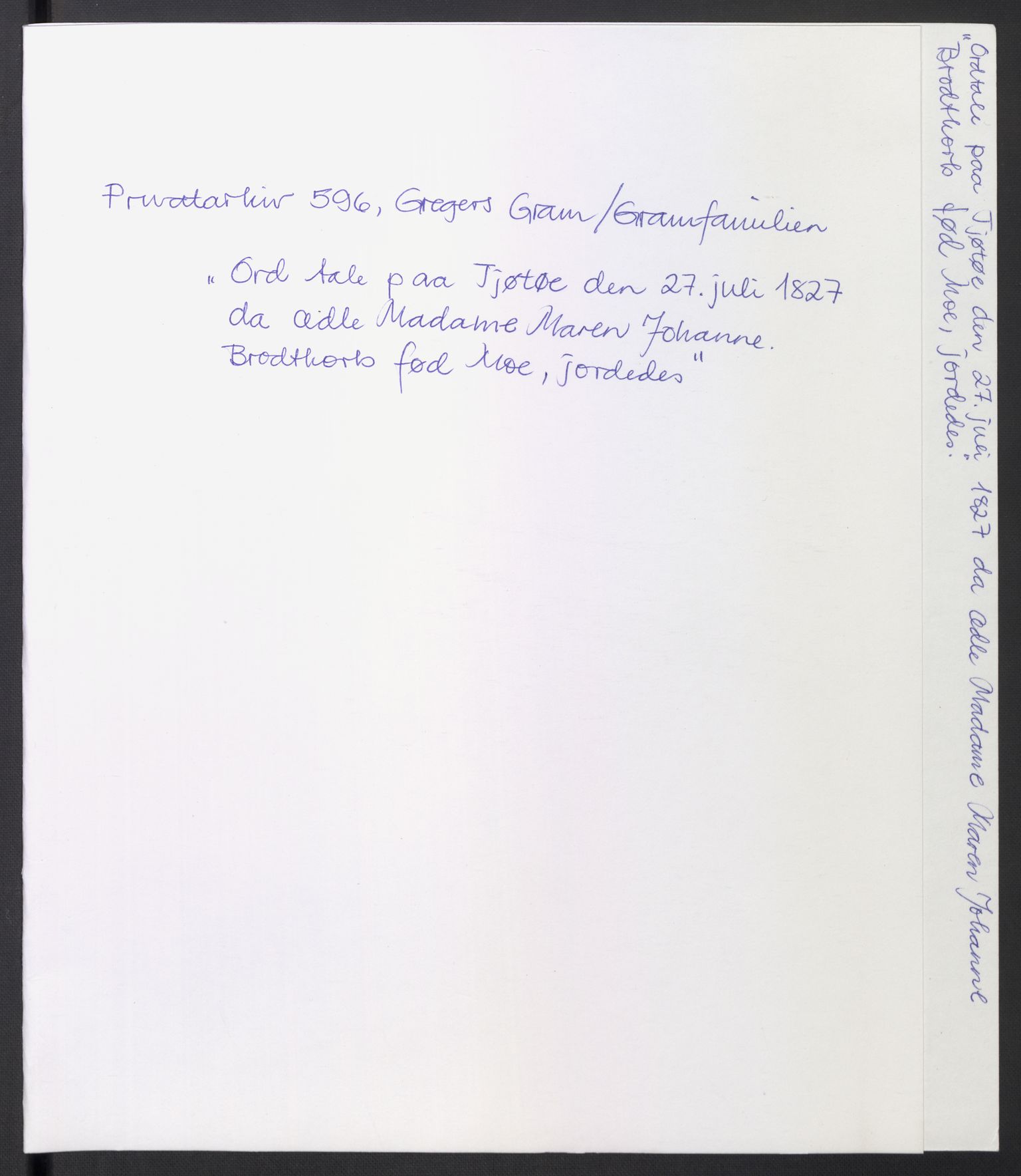 Gramfamilien/Gregers Gram, AV/RA-PA-0596/I/L0001: --, 1755-1884, s. 100