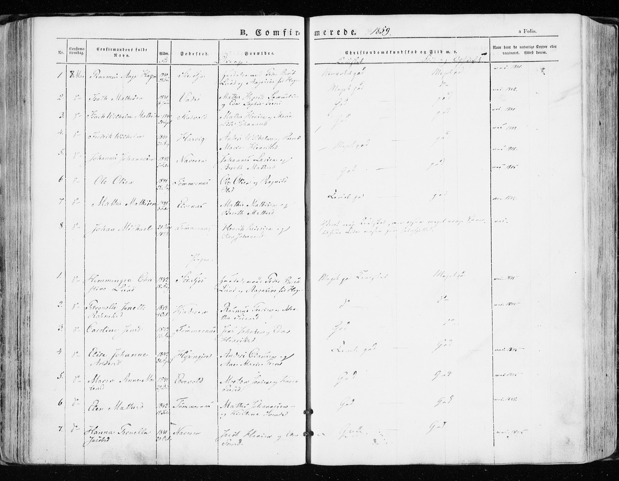 Skjervøy sokneprestkontor, AV/SATØ-S-1300/H/Ha/Haa/L0006kirke: Ministerialbok nr. 6, 1848-1859