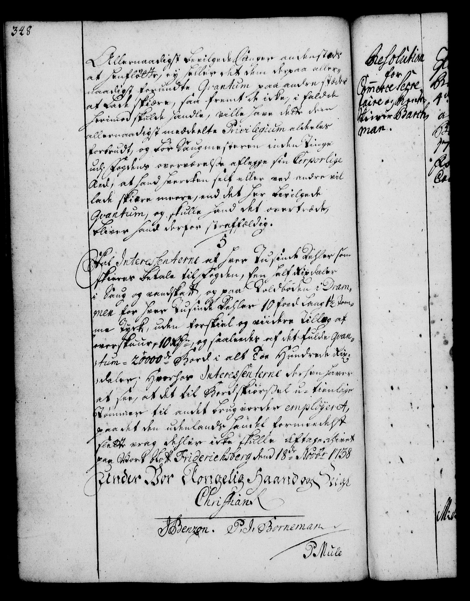 Rentekammeret, Kammerkanselliet, AV/RA-EA-3111/G/Gg/Gga/L0004: Norsk ekspedisjonsprotokoll med register (merket RK 53.4), 1734-1741, s. 348