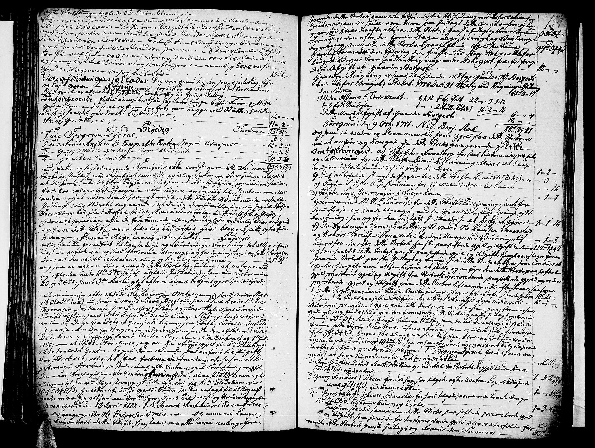 Vest-Telemark sorenskriveri, AV/SAKO-A-134/H/Ha/Haa/L0013: Skifteprotokoll, 1781-1784, s. 153b-154a
