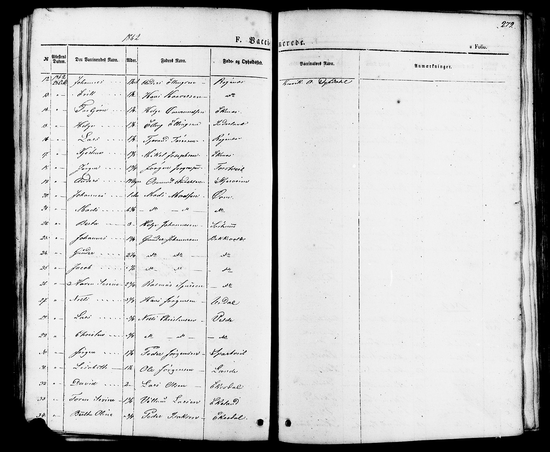 Skjold sokneprestkontor, SAST/A-101847/H/Ha/Haa/L0007: Ministerialbok nr. A 7, 1857-1882, s. 279