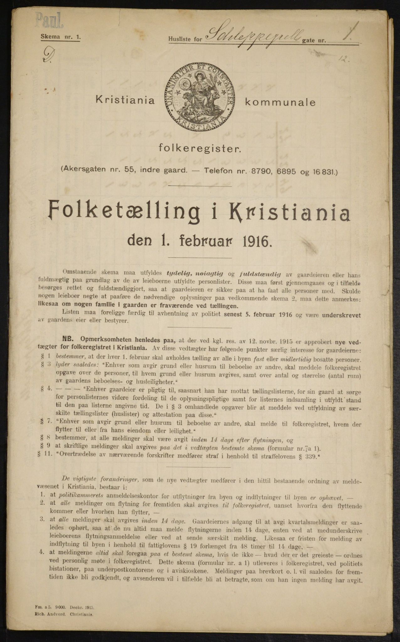 OBA, Kommunal folketelling 1.2.1916 for Kristiania, 1916, s. 91754