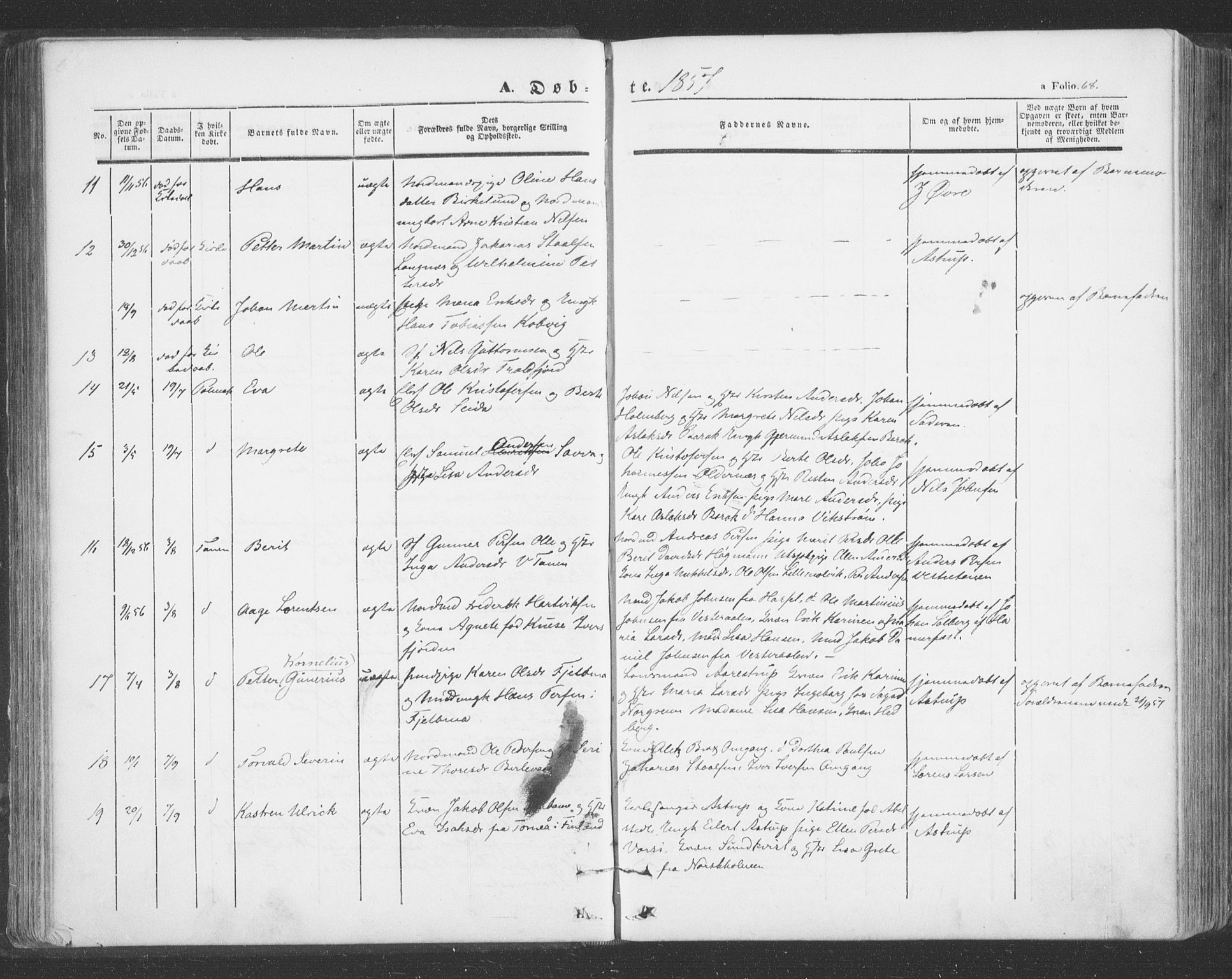 Tana sokneprestkontor, AV/SATØ-S-1334/H/Ha/L0001kirke: Ministerialbok nr. 1, 1846-1861, s. 68