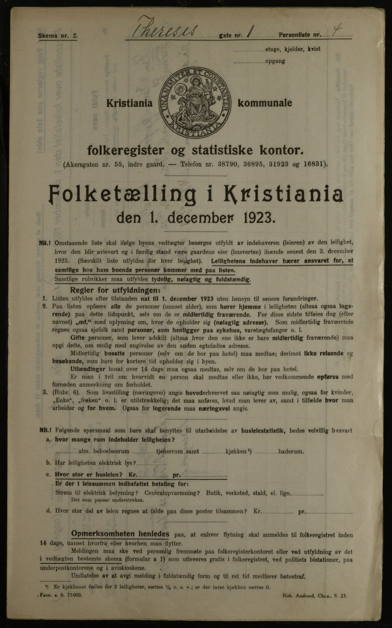 OBA, Kommunal folketelling 1.12.1923 for Kristiania, 1923, s. 118950