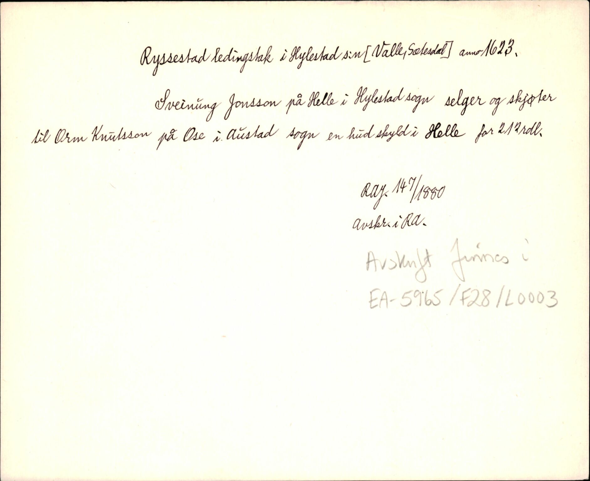 Riksarkivets diplomsamling, AV/RA-EA-5965/F35/F35d/L0003: Innlånte diplomer, seddelregister, 1621-1642, s. 79