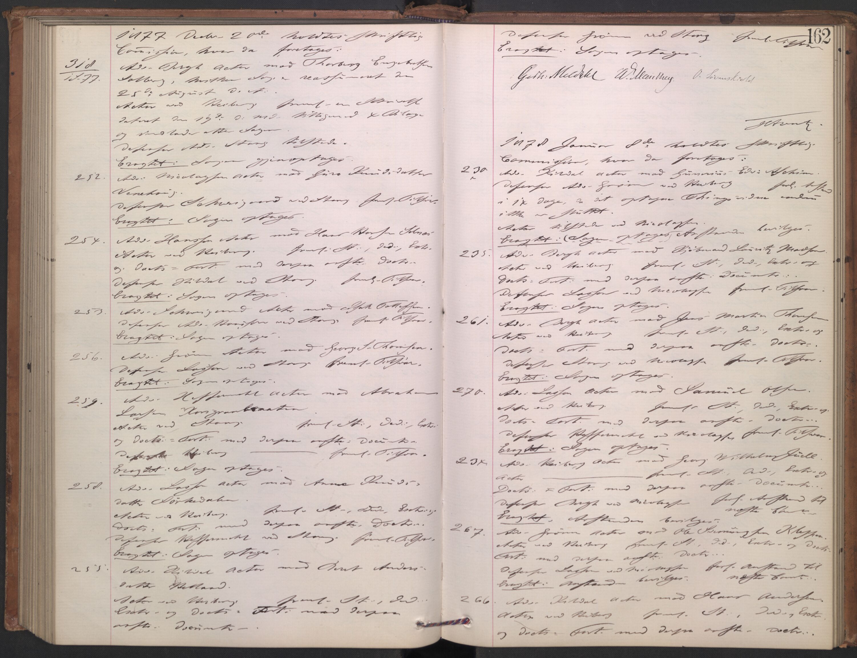 Høyesterett, AV/RA-S-1002/E/Ef/L0013: Protokoll over saker som gikk til skriftlig behandling, 1873-1879, s. 161b-162a