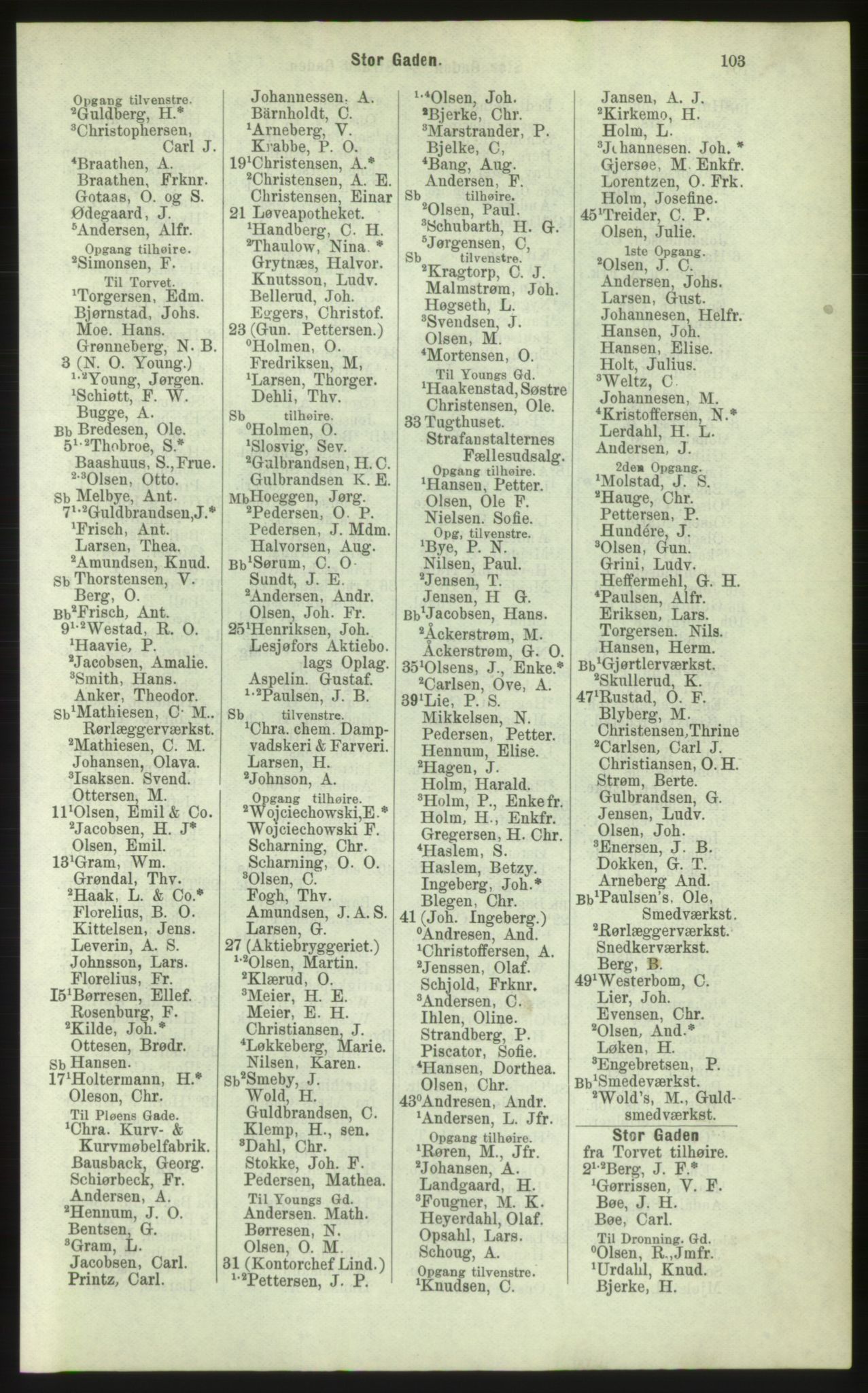 Kristiania/Oslo adressebok, PUBL/-, 1884, s. 103