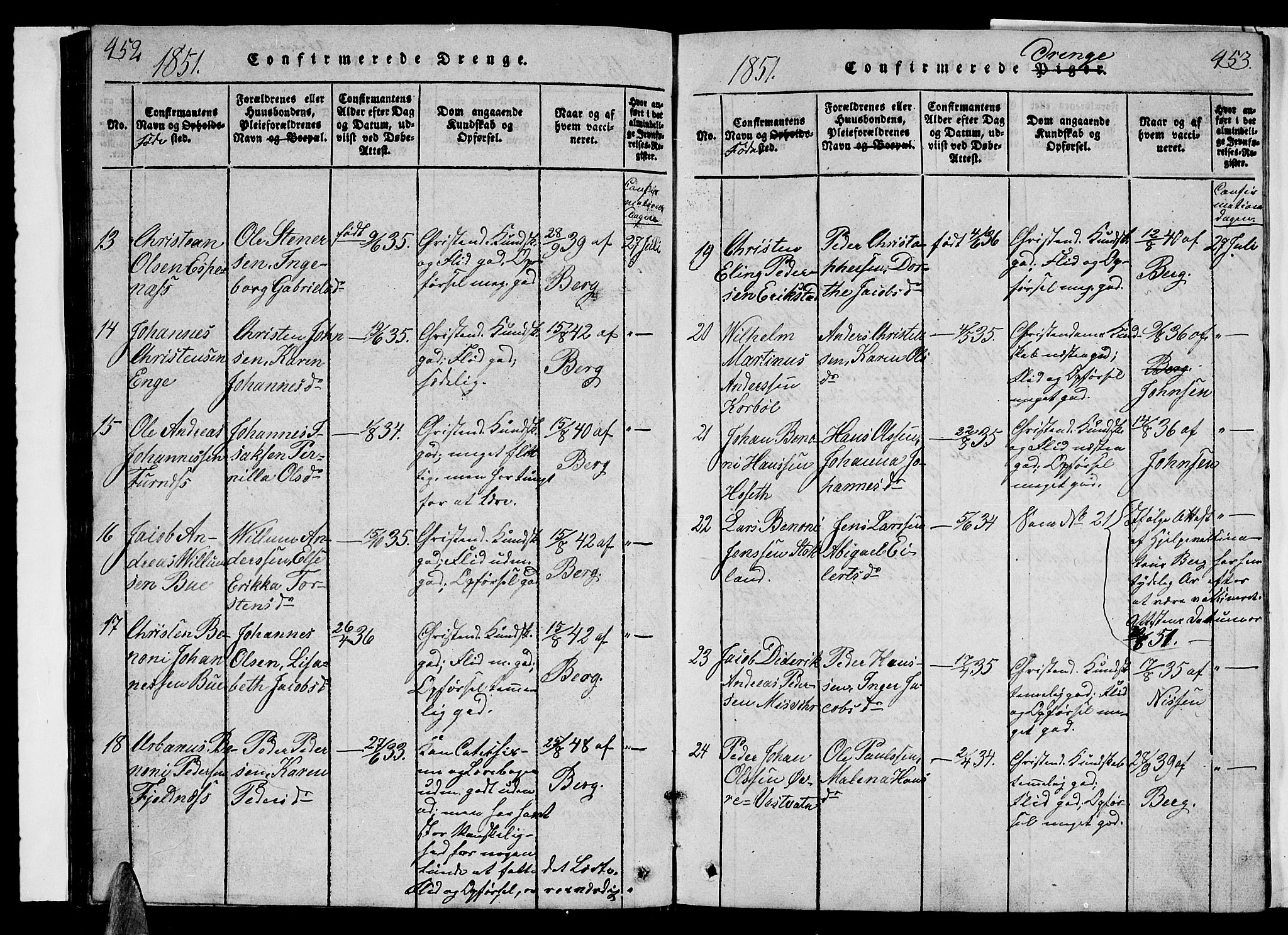 Ministerialprotokoller, klokkerbøker og fødselsregistre - Nordland, AV/SAT-A-1459/852/L0752: Klokkerbok nr. 852C03, 1840-1855, s. 452-453