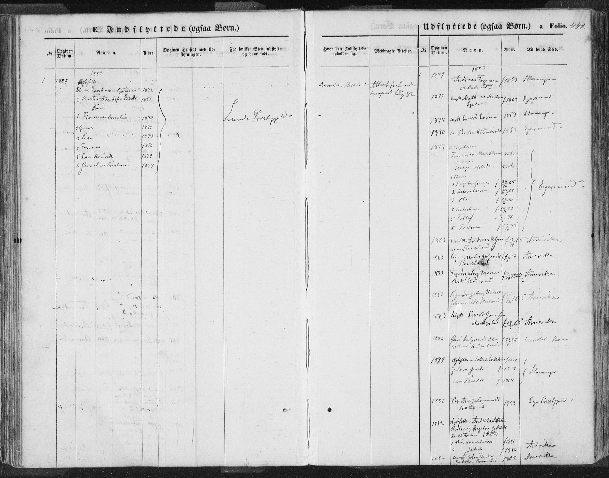 Helleland sokneprestkontor, SAST/A-101810: Ministerialbok nr. A 7.2, 1863-1886, s. 441