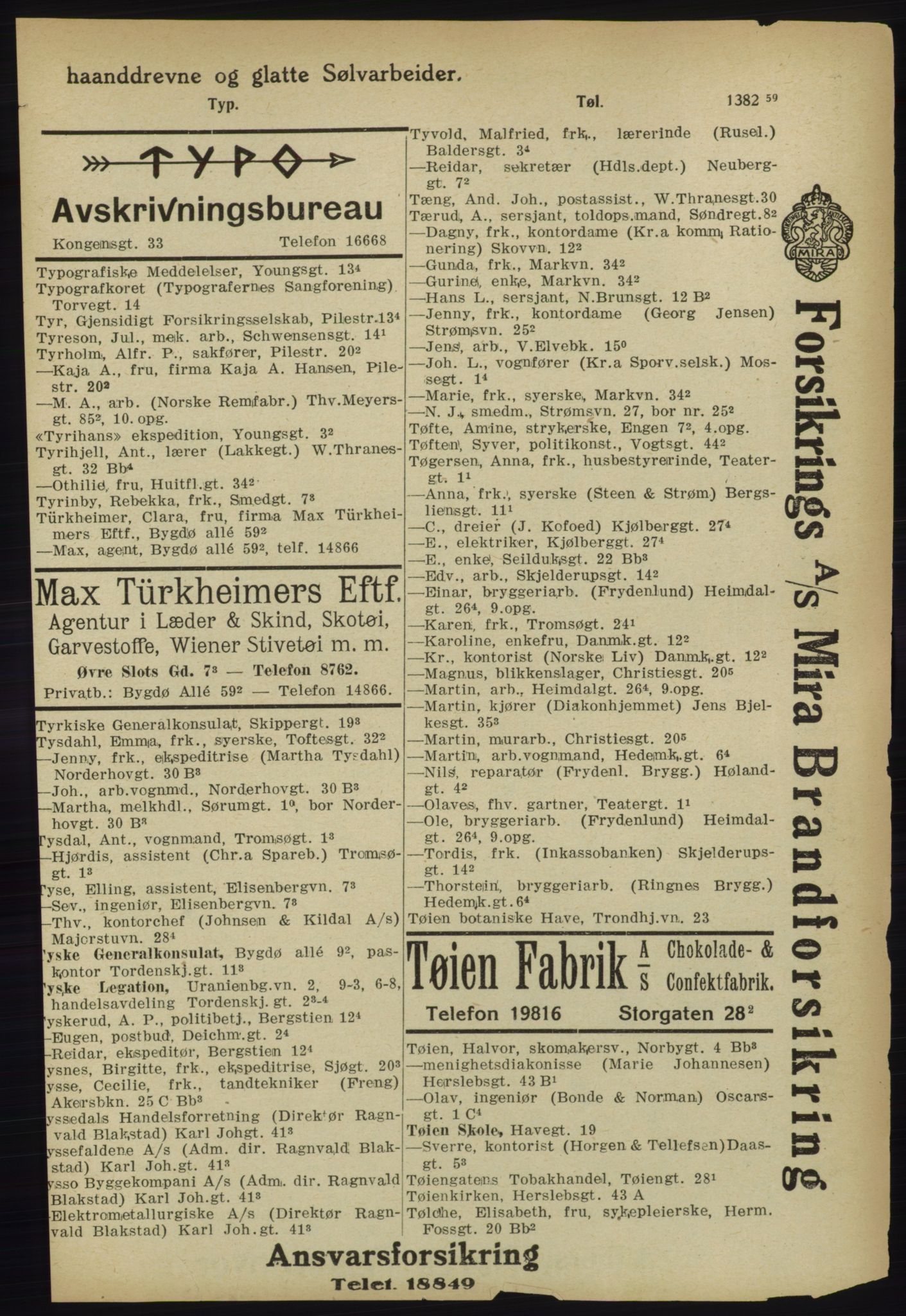 Kristiania/Oslo adressebok, PUBL/-, 1918, s. 1466