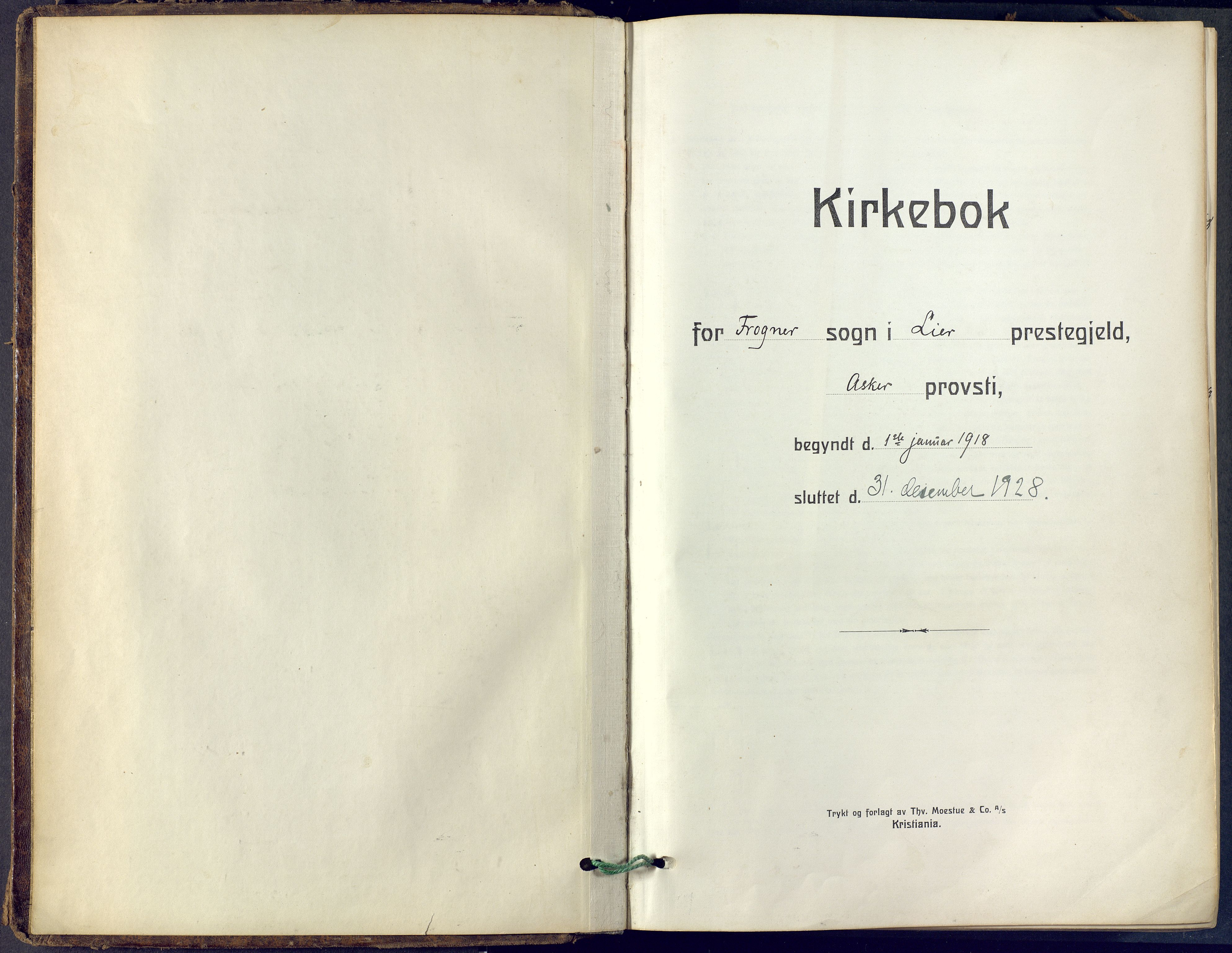 Lier kirkebøker, SAKO/A-230/F/Fa/L0019: Ministerialbok nr. I 19, 1918-1928