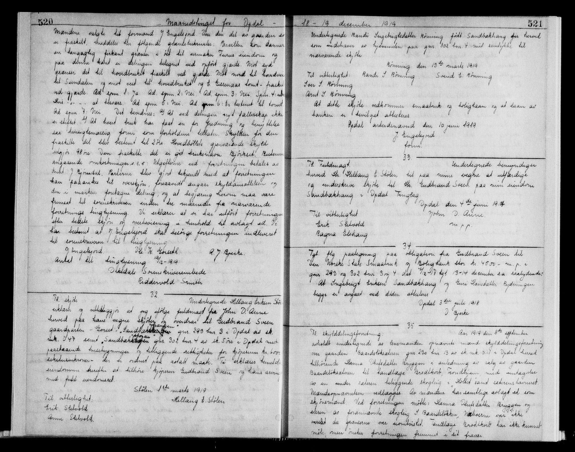 Orkdal sorenskriveri, SAT/A-4169/1/2/2C/L0033: Pantebok nr. 20, 1918-1921, s. 520-521