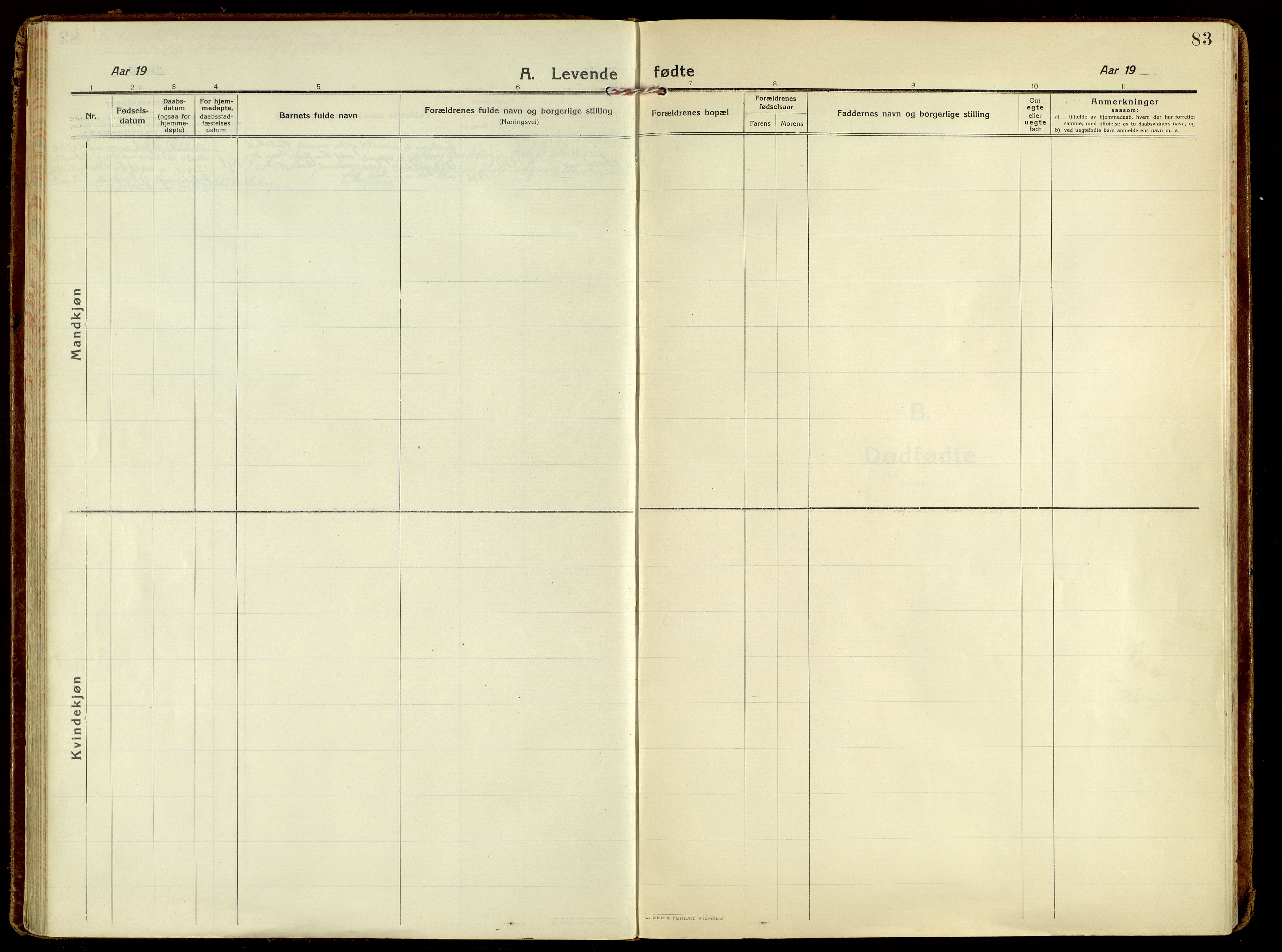 Brandbu prestekontor, SAH/PREST-114/H/Ha/Haa/L0004: Ministerialbok nr. 4, 1913-1923, s. 83