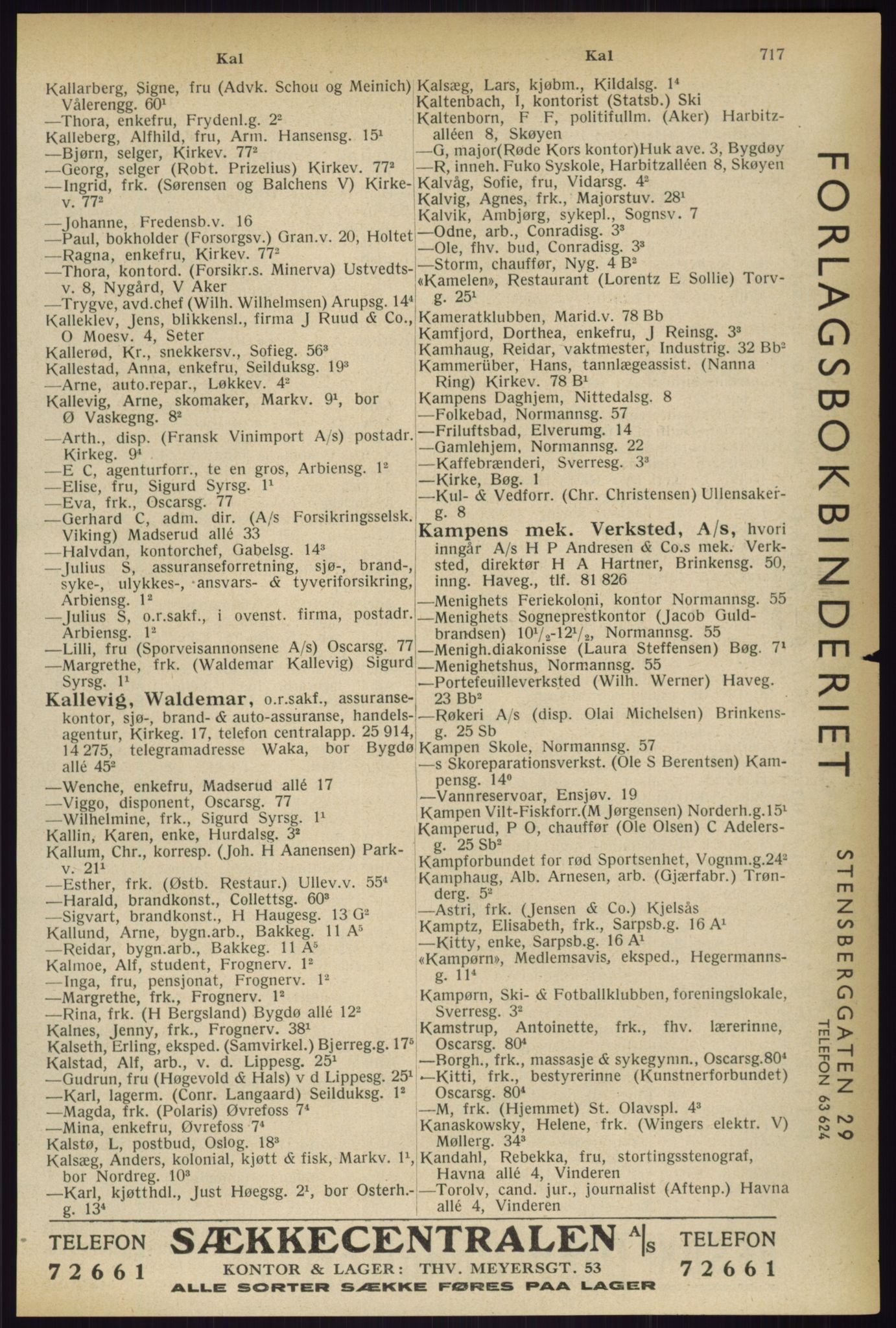 Kristiania/Oslo adressebok, PUBL/-, 1933, s. 717