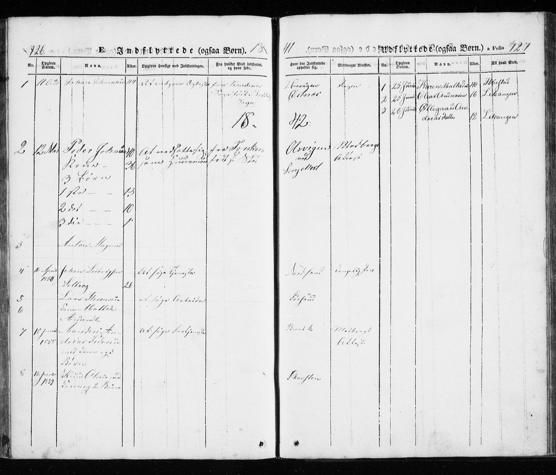 Trondenes sokneprestkontor, SATØ/S-1319/H/Ha/L0010kirke: Ministerialbok nr. 10, 1840-1865, s. 726-727