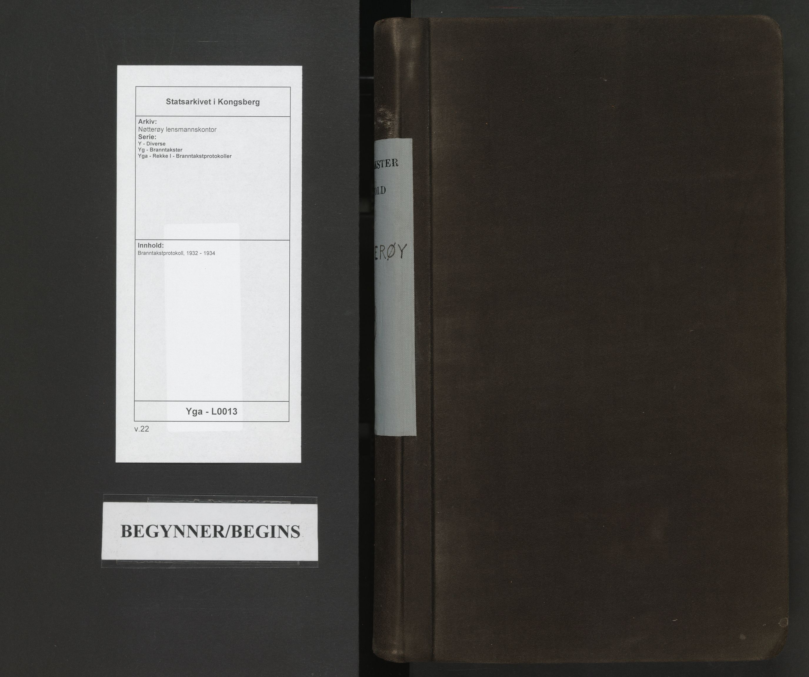 Nøtterøy lensmannskontor, AV/SAKO-A-540/Y/Yg/Yga/L0013: Branntakstprotokoll, 1932-1934