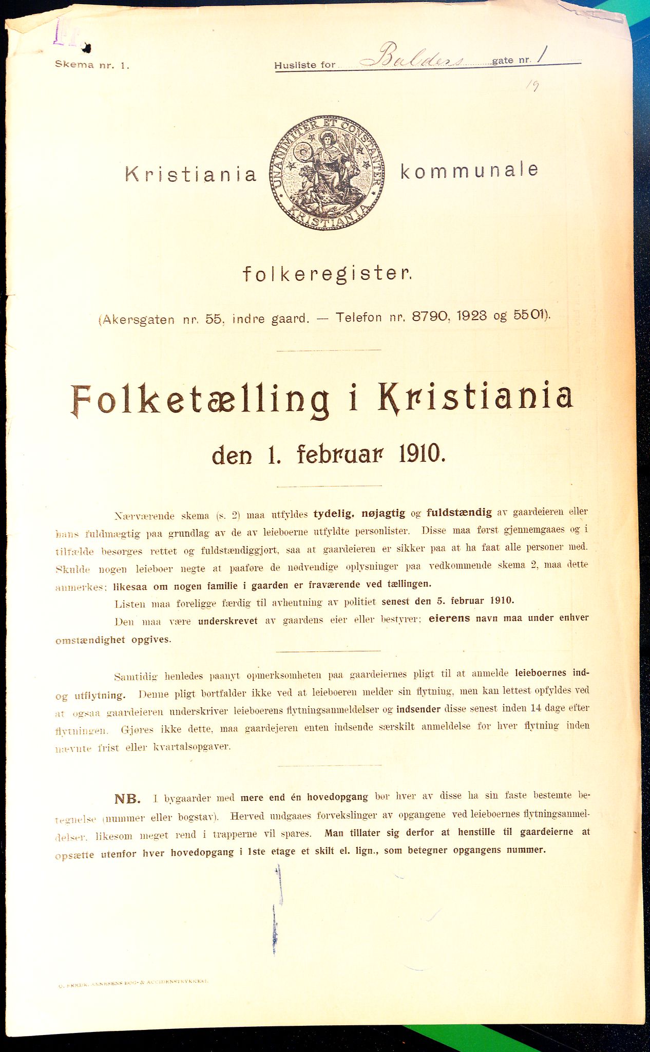 OBA, Kommunal folketelling 1.2.1910 for Kristiania, 1910, s. 2896