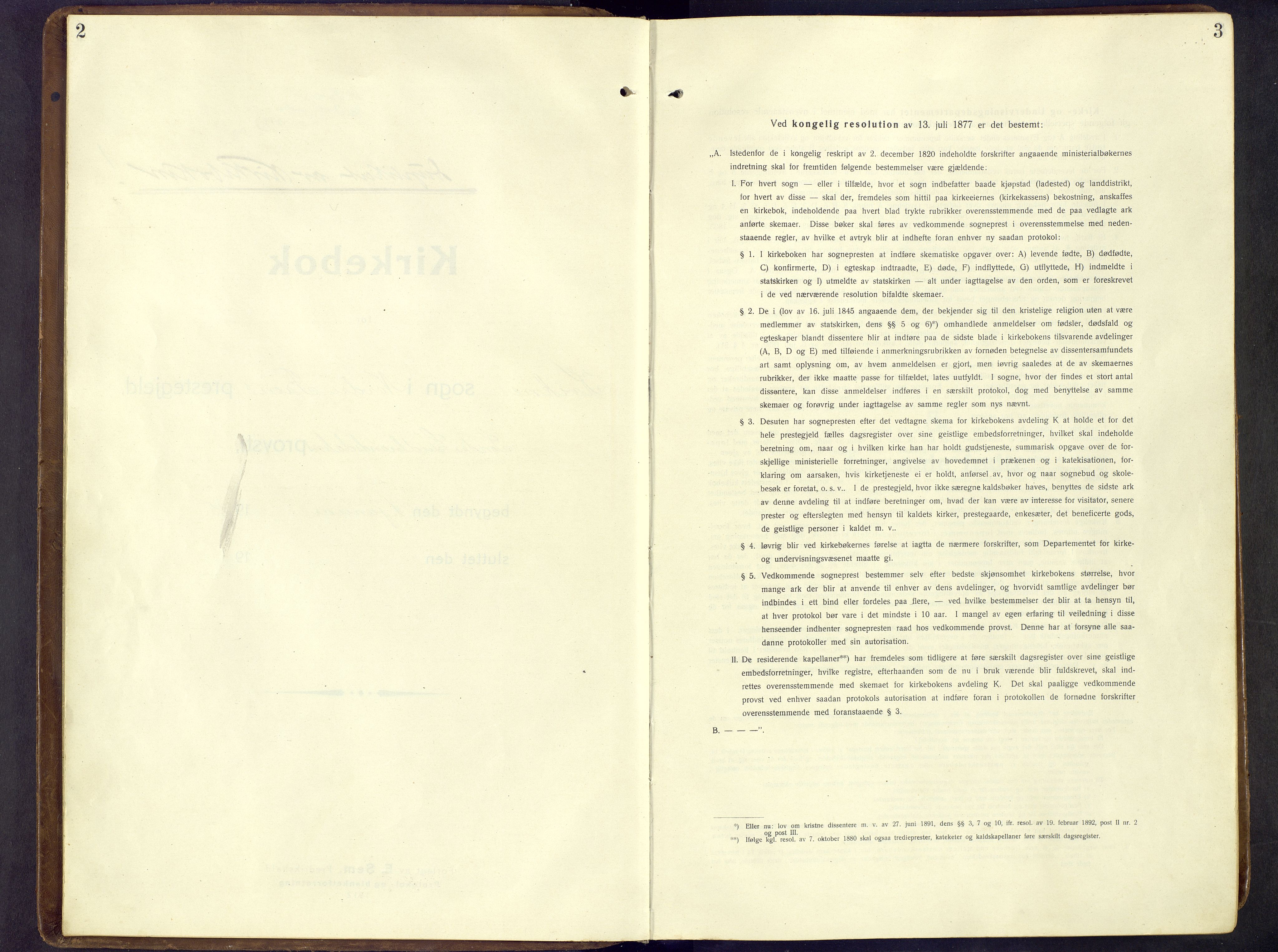 Nord-Fron prestekontor, SAH/PREST-080/H/Ha/Hab/L0009: Klokkerbok nr. 9, 1915-1958, s. 2-3