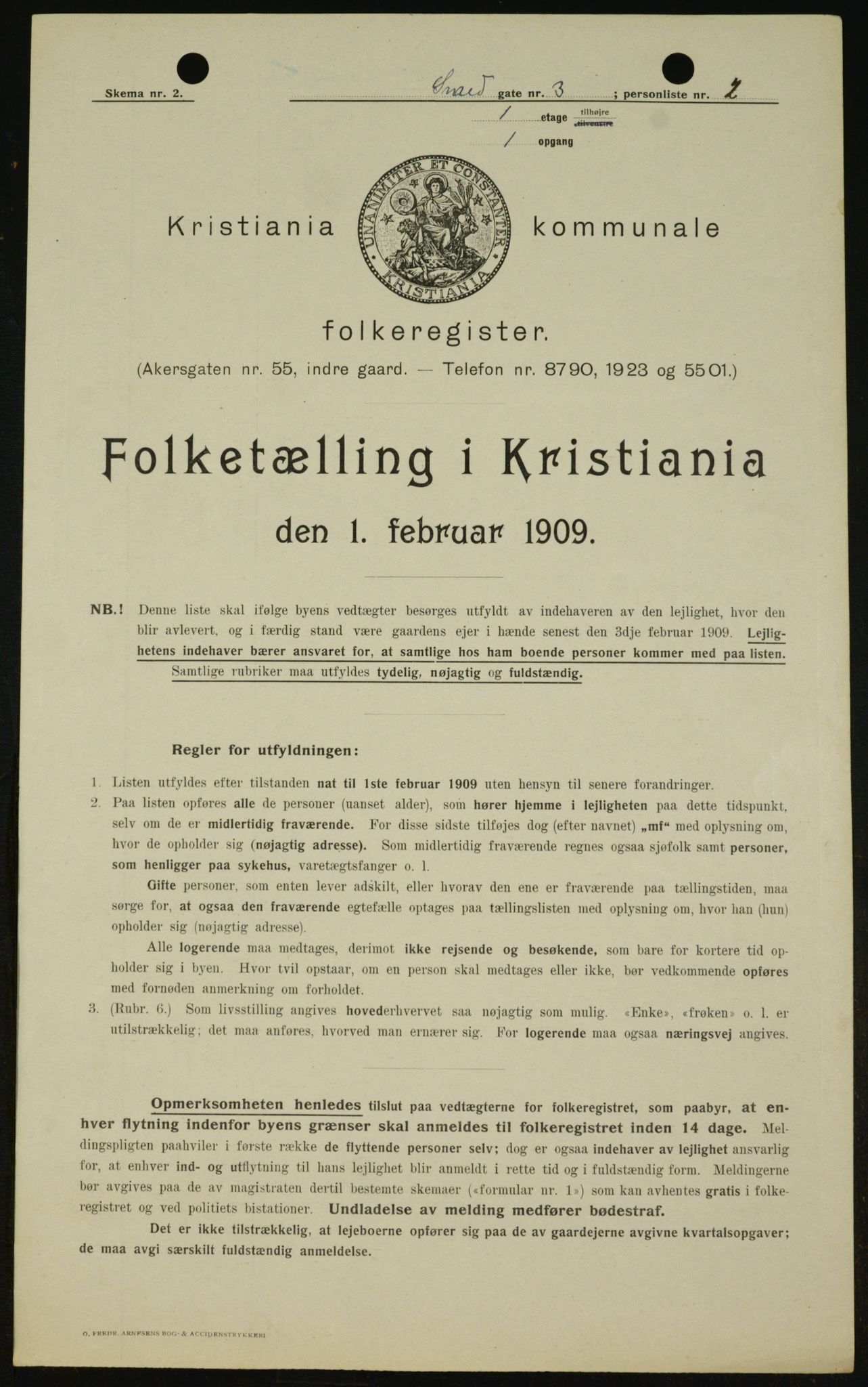 OBA, Kommunal folketelling 1.2.1909 for Kristiania kjøpstad, 1909, s. 88080