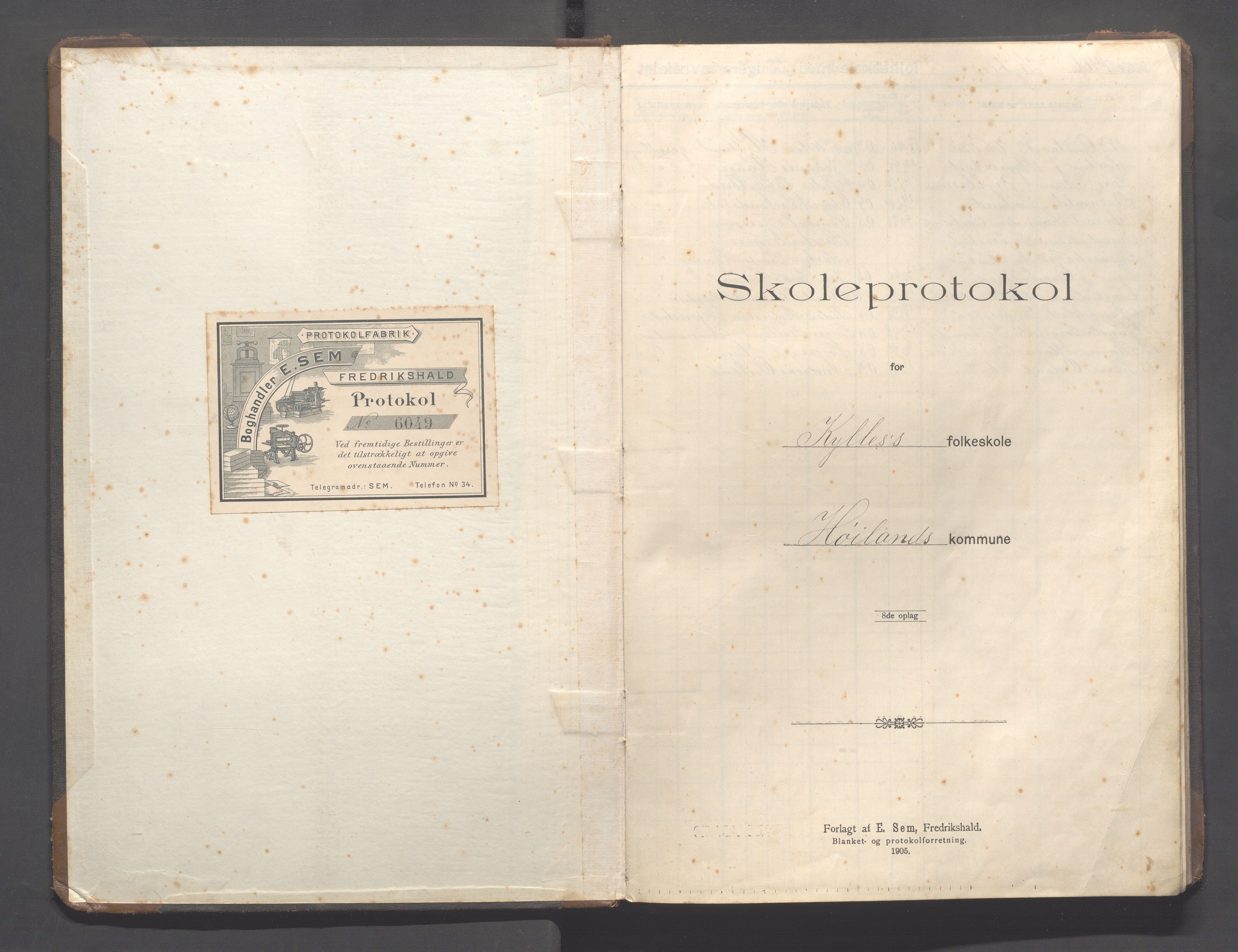 Høyland kommune - Sviland skole m.fl., IKAR/K-100091/E/L0001: Skoleprotokoll, 1906-1922