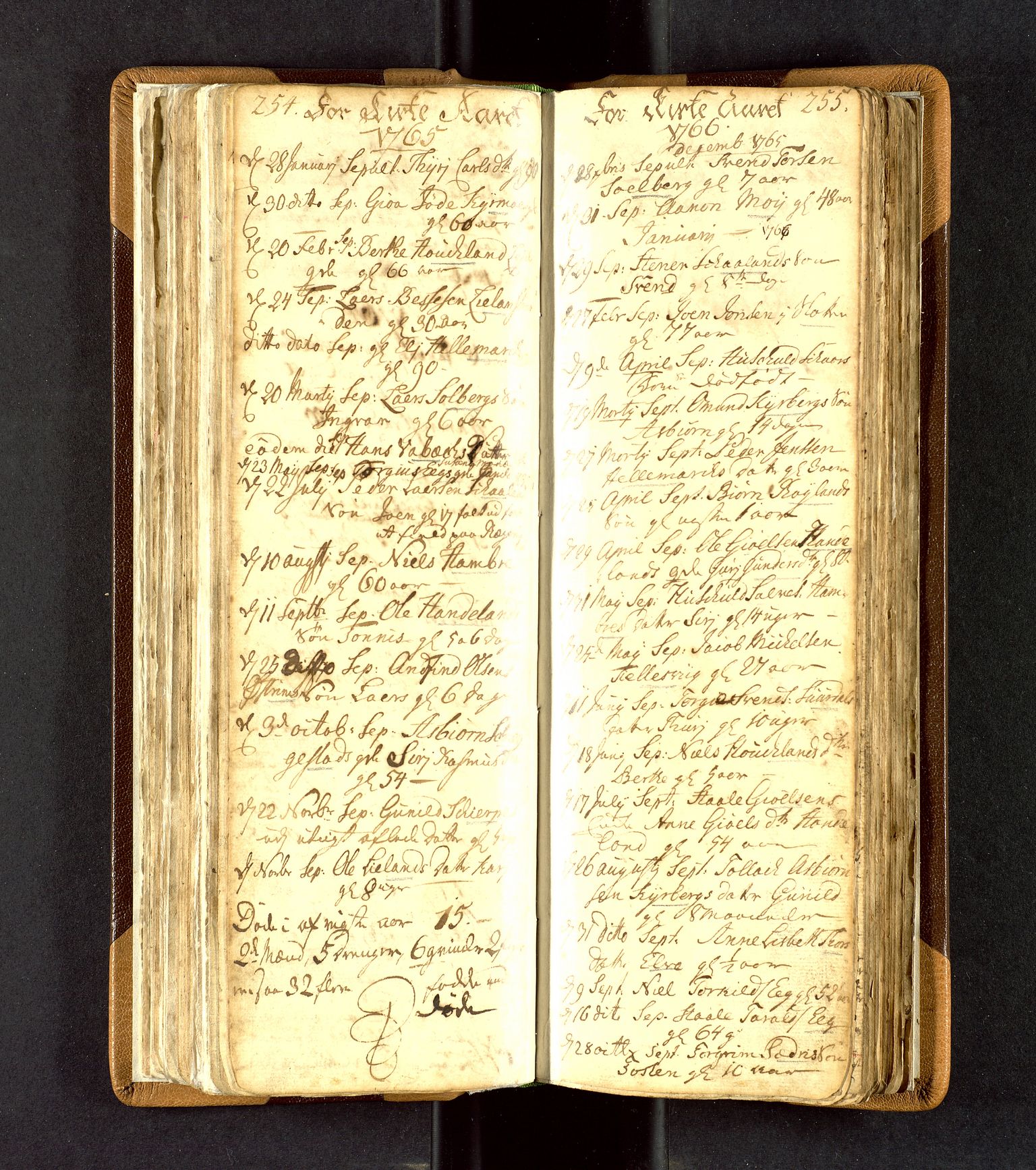 Lund sokneprestkontor, AV/SAST-A-101809/S06/L0003: Ministerialbok nr. A 3, 1761-1801, s. 254-255