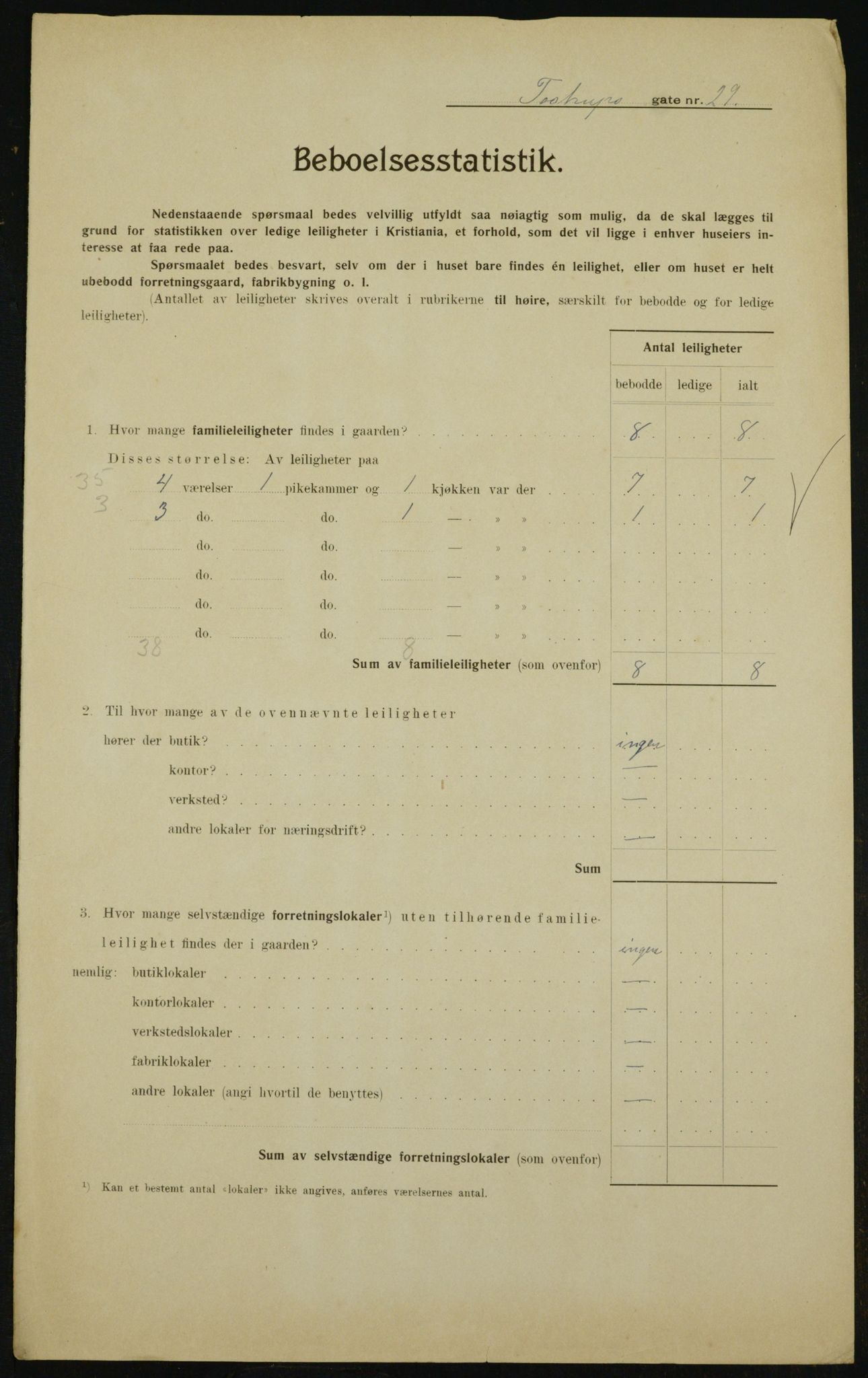 OBA, Kommunal folketelling 1.2.1910 for Kristiania, 1910, s. 109513