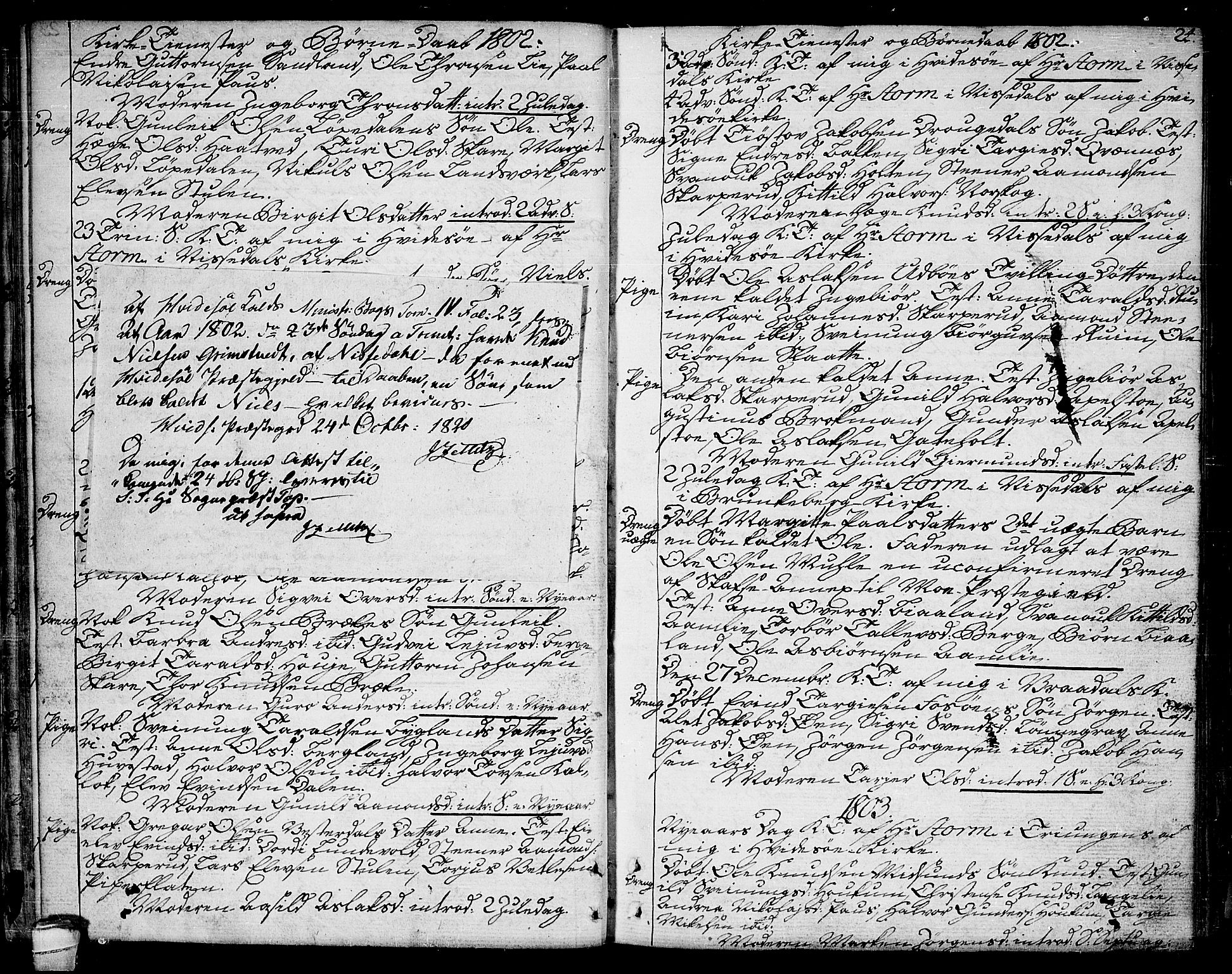 Kviteseid kirkebøker, AV/SAKO-A-276/F/Fa/L0004: Ministerialbok nr. I 4, 1800-1814, s. 24