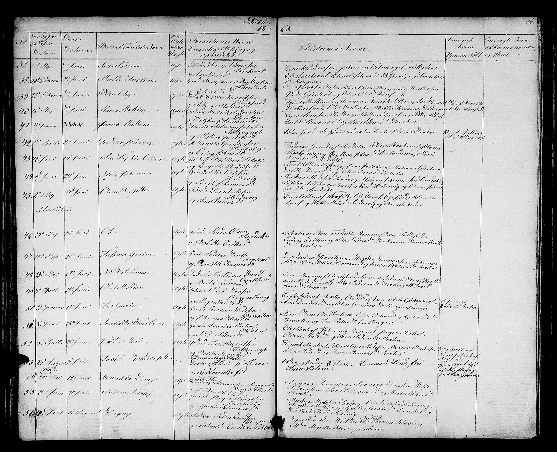Kinn sokneprestembete, AV/SAB-A-80801/H/Hab/Haba/L0001: Klokkerbok nr. A 1, 1853-1868, s. 46