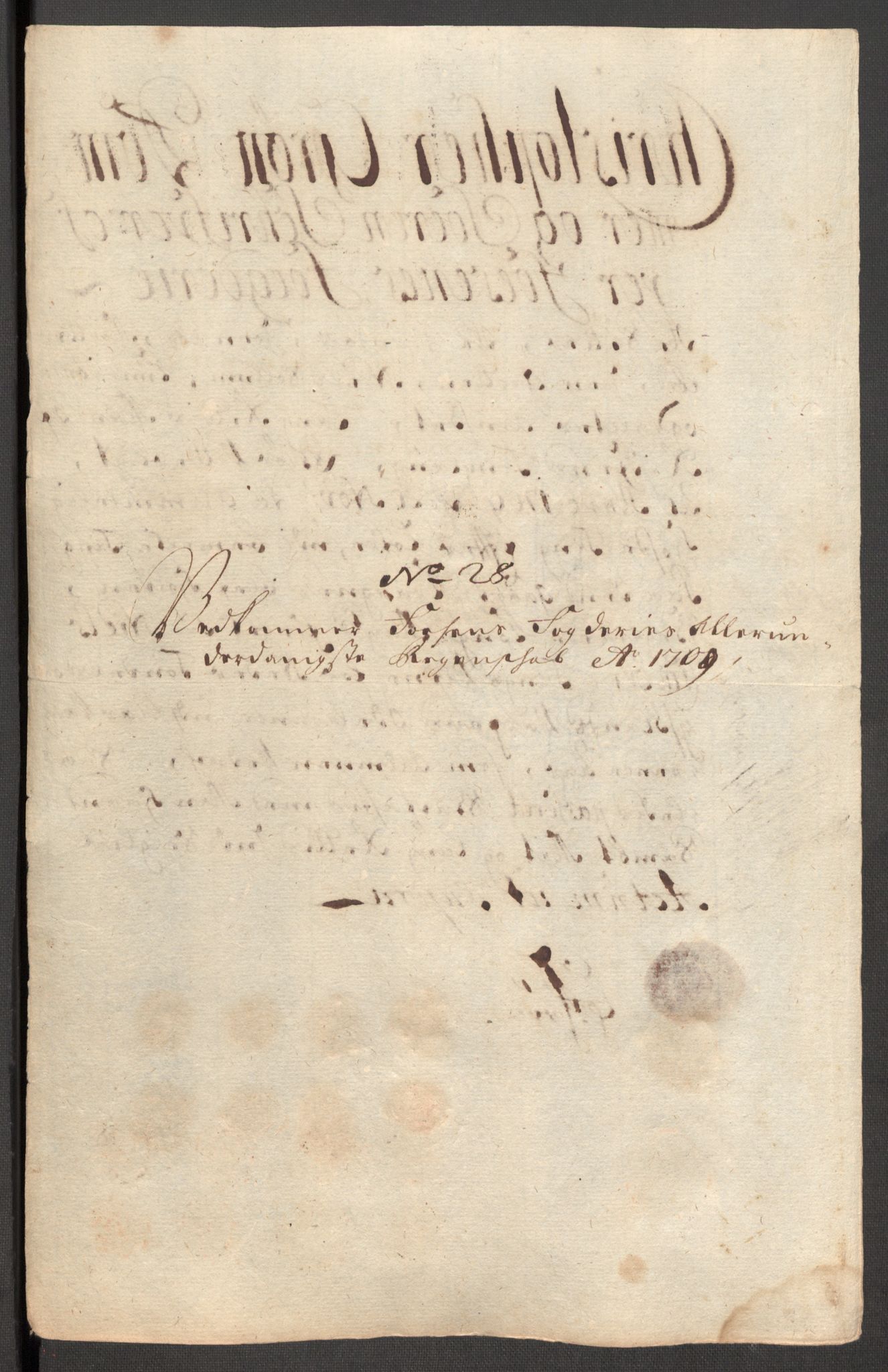 Rentekammeret inntil 1814, Reviderte regnskaper, Fogderegnskap, AV/RA-EA-4092/R57/L3858: Fogderegnskap Fosen, 1708-1709, s. 370