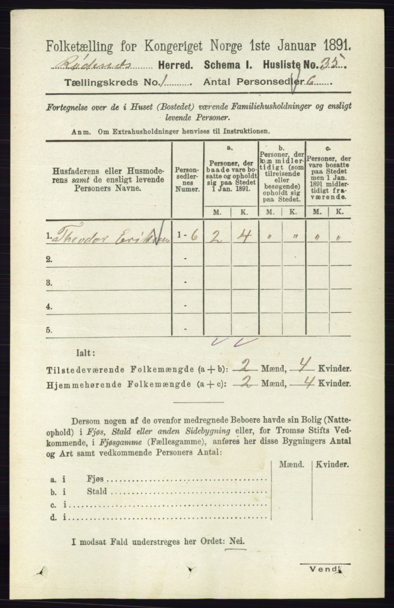 RA, Folketelling 1891 for 0120 Rødenes herred, 1891, s. 54