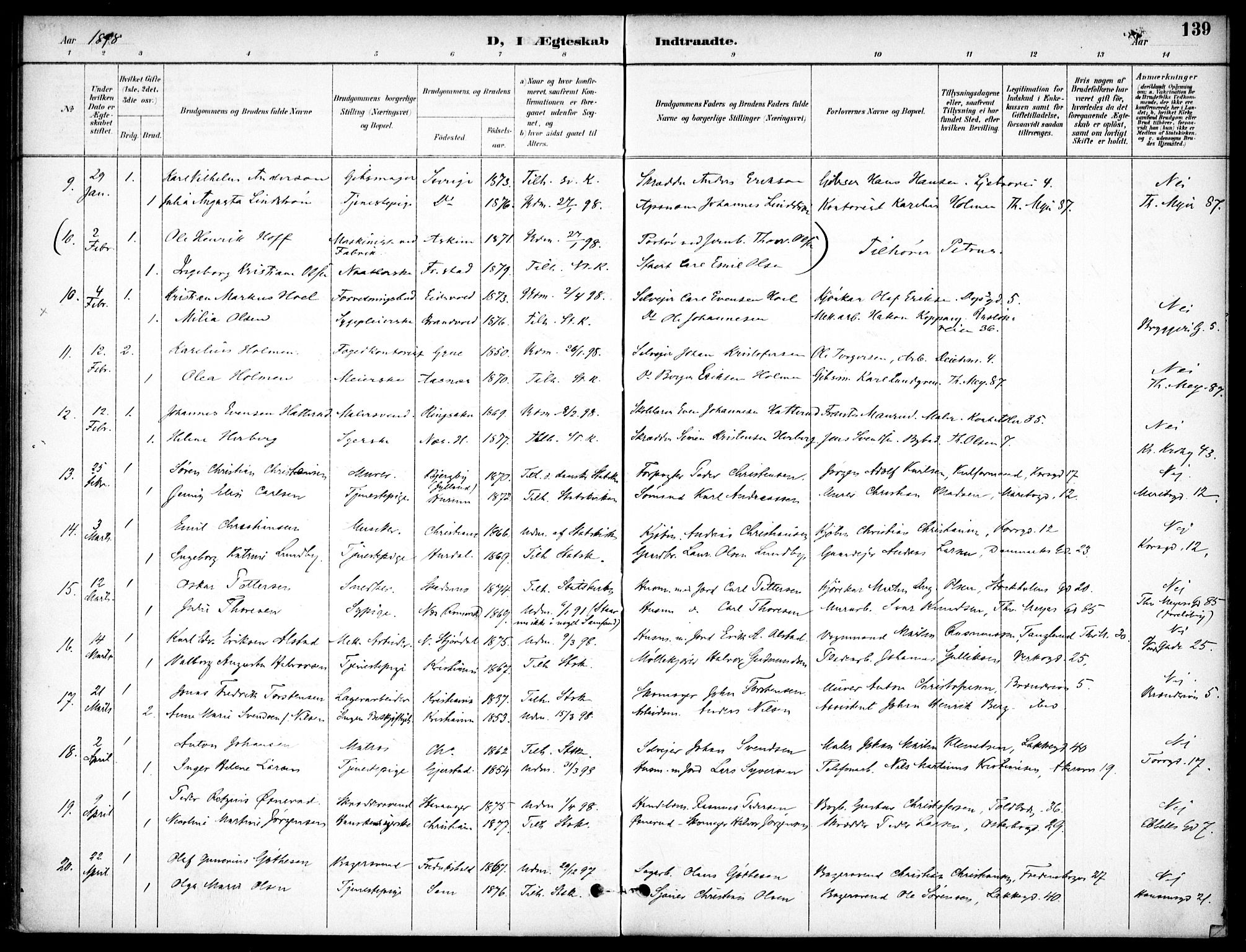 Jakob prestekontor Kirkebøker, AV/SAO-A-10850/F/Fa/L0006: Ministerialbok nr. 6, 1895-1908, s. 139