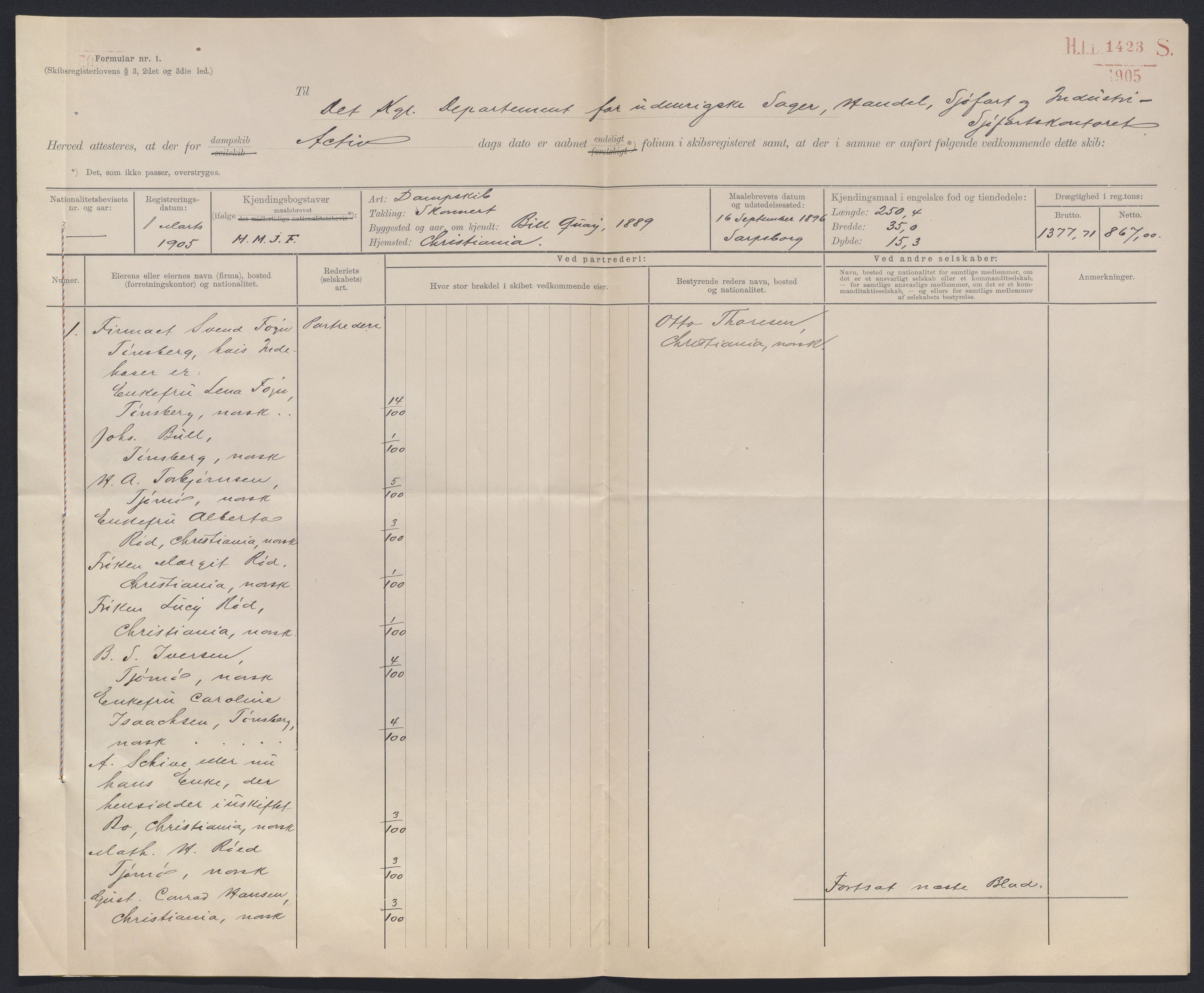 Sjøfartsdirektoratet med forløpere, skipsmapper slettede skip, AV/RA-S-4998/F/Fa/L0001: --, 1860-1922, s. 616