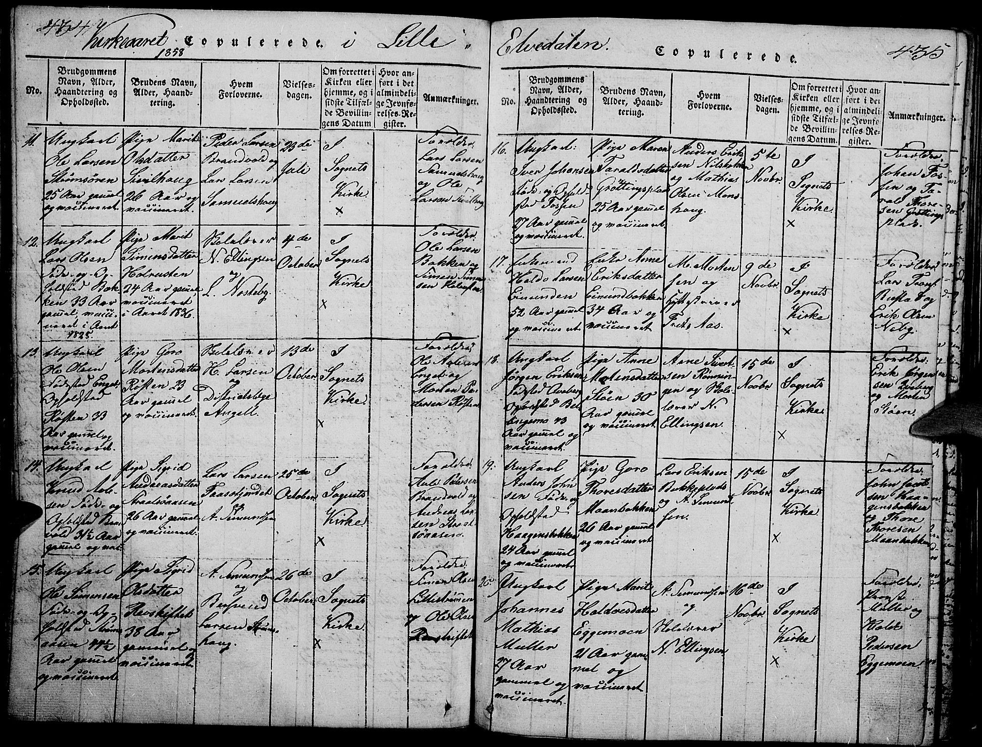 Tynset prestekontor, AV/SAH-PREST-058/H/Ha/Hab/L0002: Klokkerbok nr. 2, 1814-1862, s. 434-435