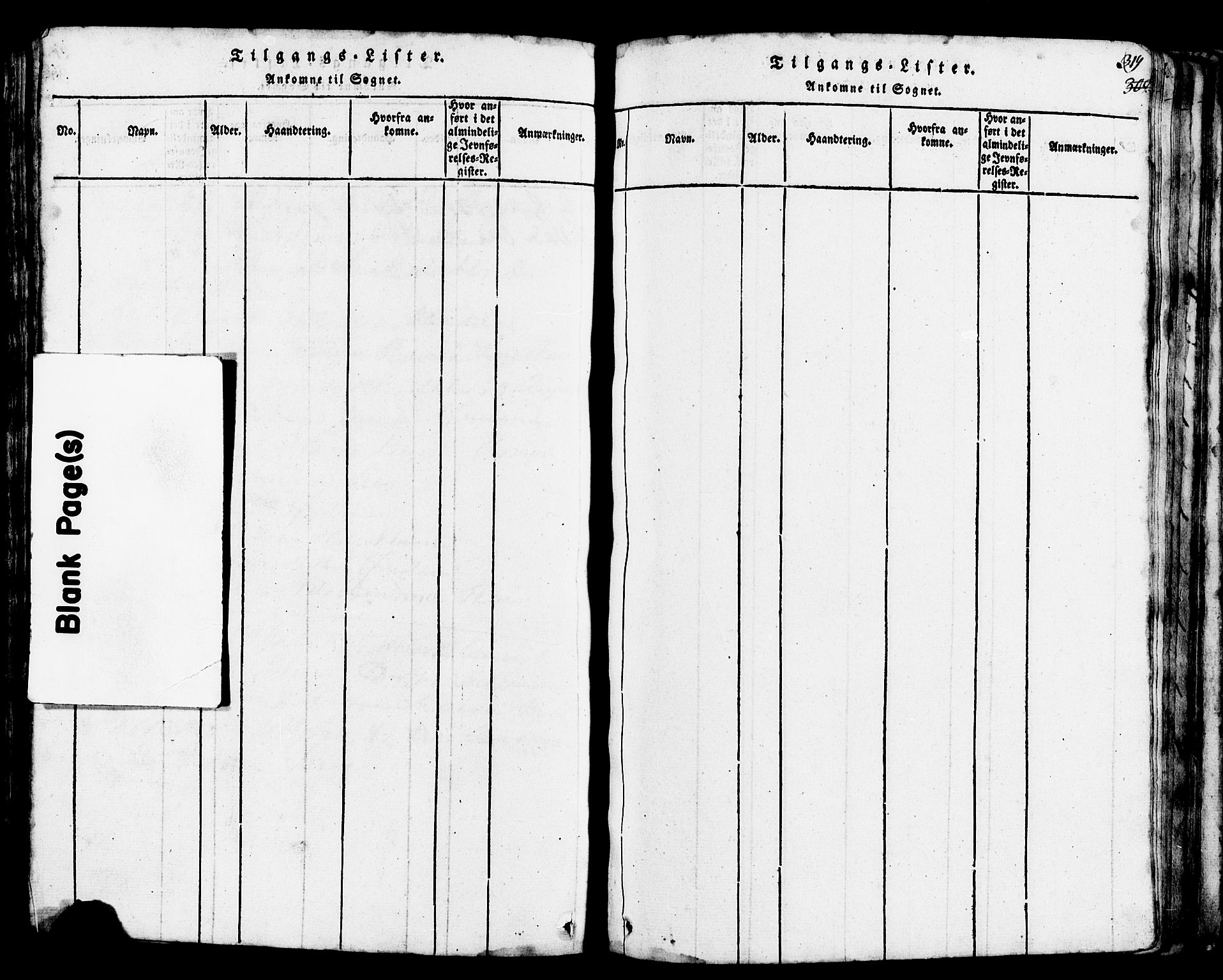 Lund sokneprestkontor, SAST/A-101809/S07/L0002: Klokkerbok nr. B 2, 1816-1832, s. 319