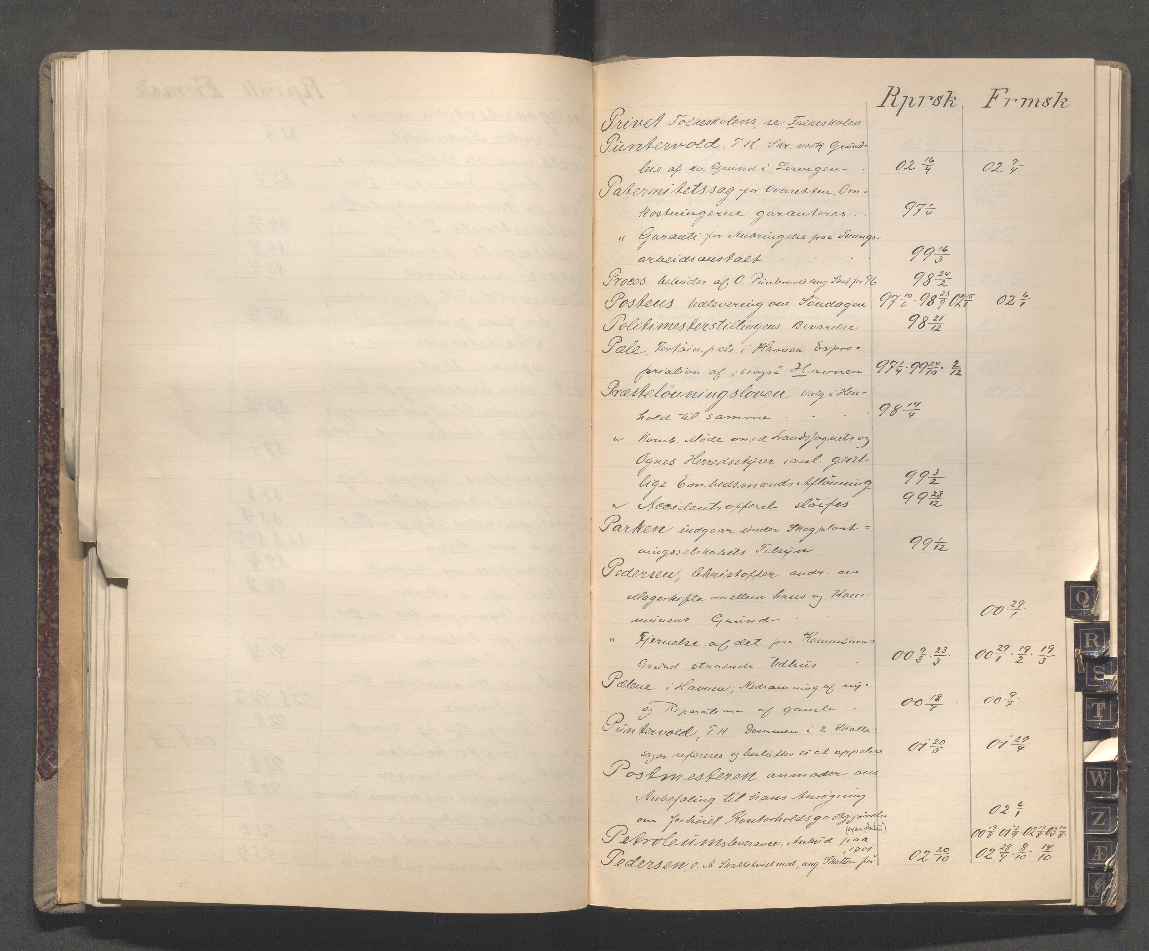 Egersund kommune (Ladested) - Formannskapet, IKAR/K-100502/C/Cb/L0001: Saksregister, 1880-1903, s. 83