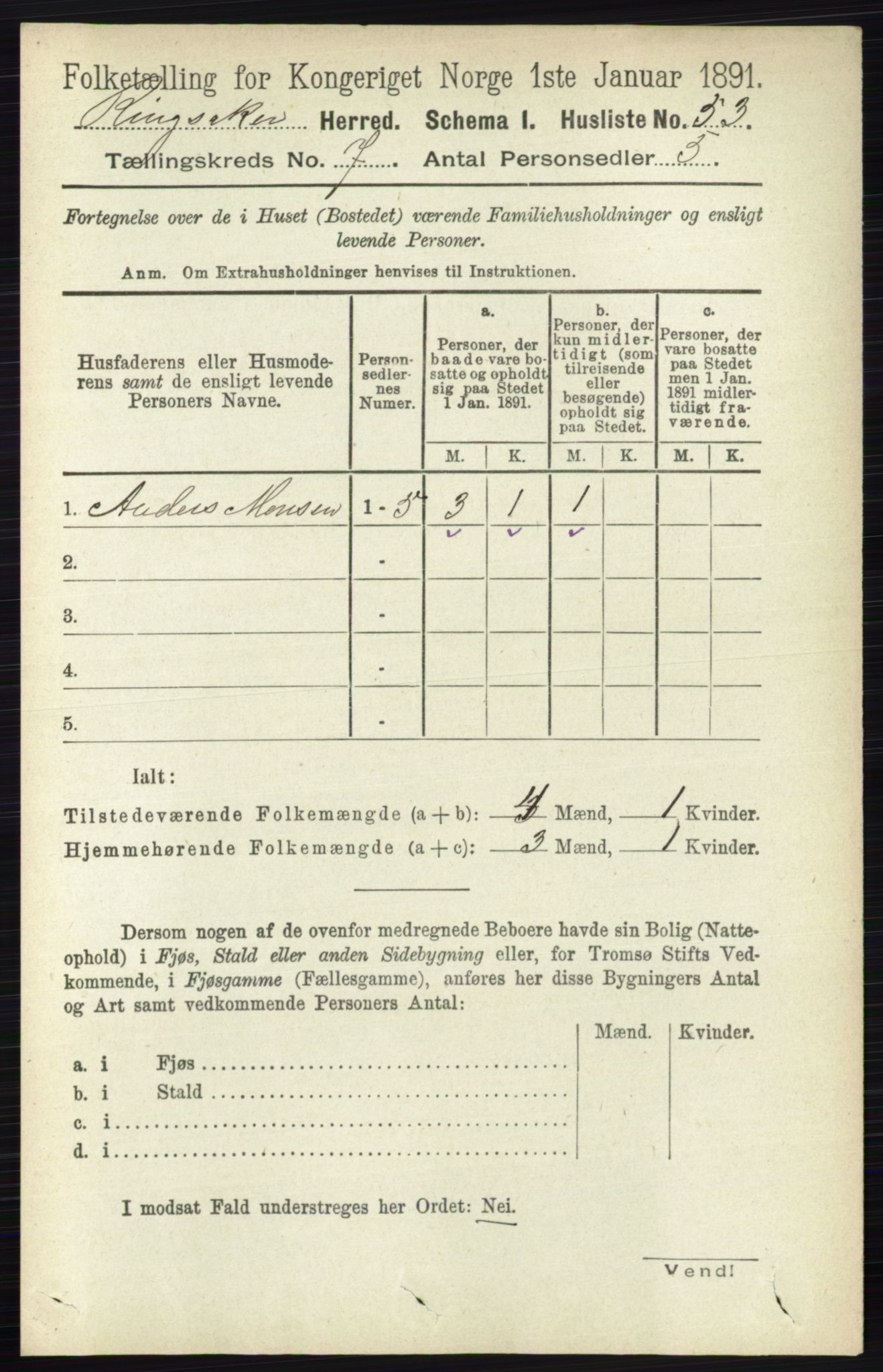 RA, Folketelling 1891 for 0412 Ringsaker herred, 1891, s. 3843
