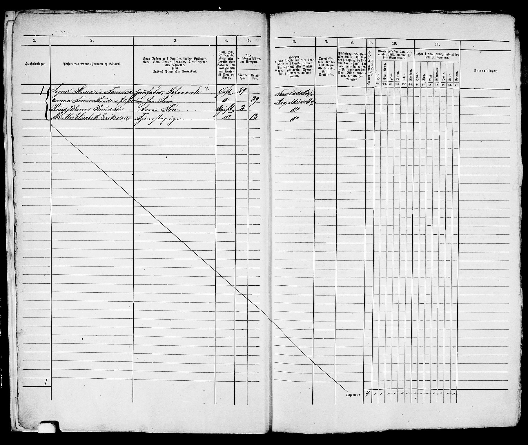 RA, Folketelling 1865 for 1106B Torvastad prestegjeld, Haugesund ladested, 1865, s. 12