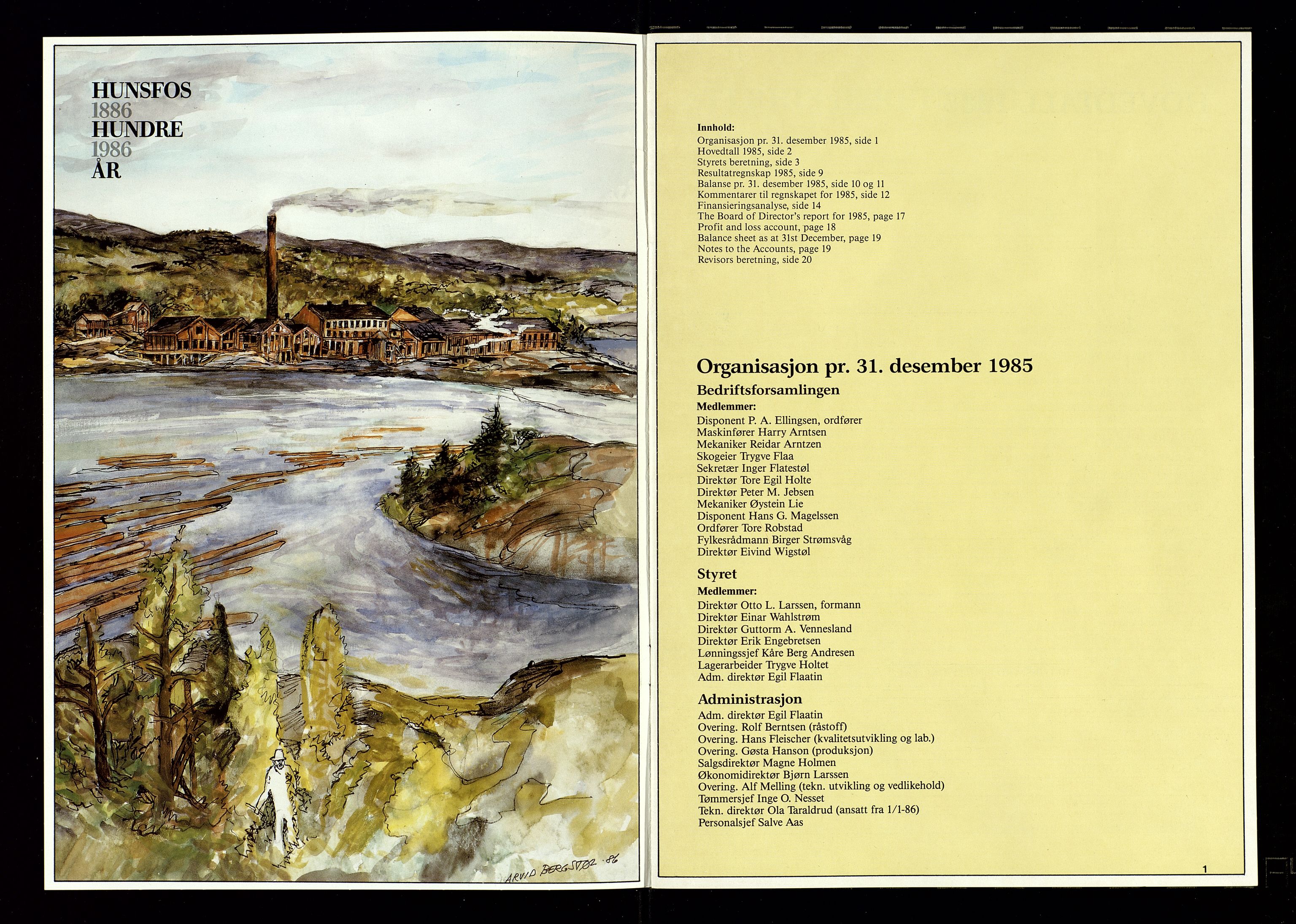 Hunsfos fabrikker, SAK/D/1440/01/L0001/0003: Vedtekter, anmeldelser og årsberetninger / Årsberetninger og regnskap, 1918-1989, s. 475