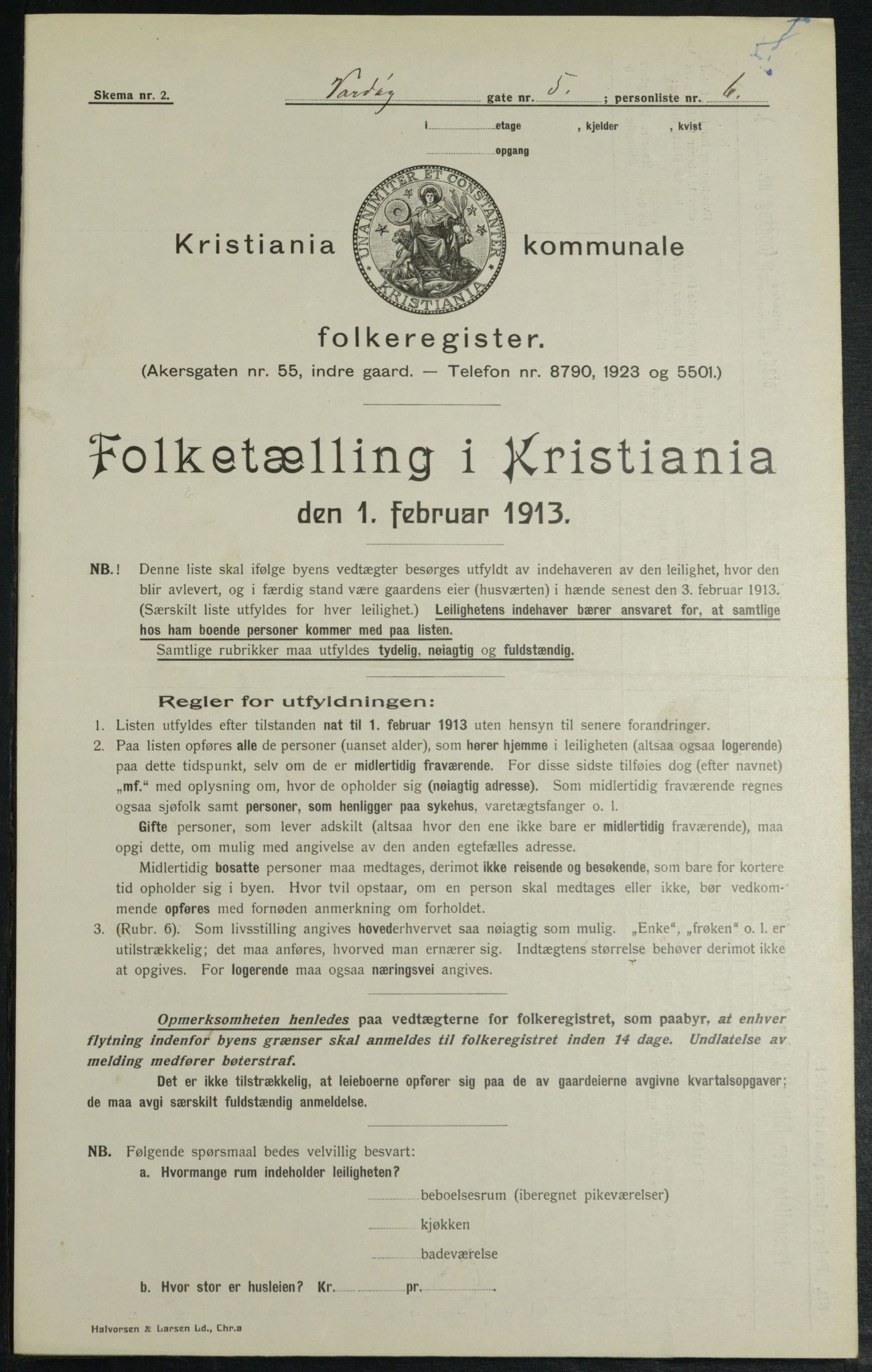 OBA, Kommunal folketelling 1.2.1913 for Kristiania, 1913, s. 121797