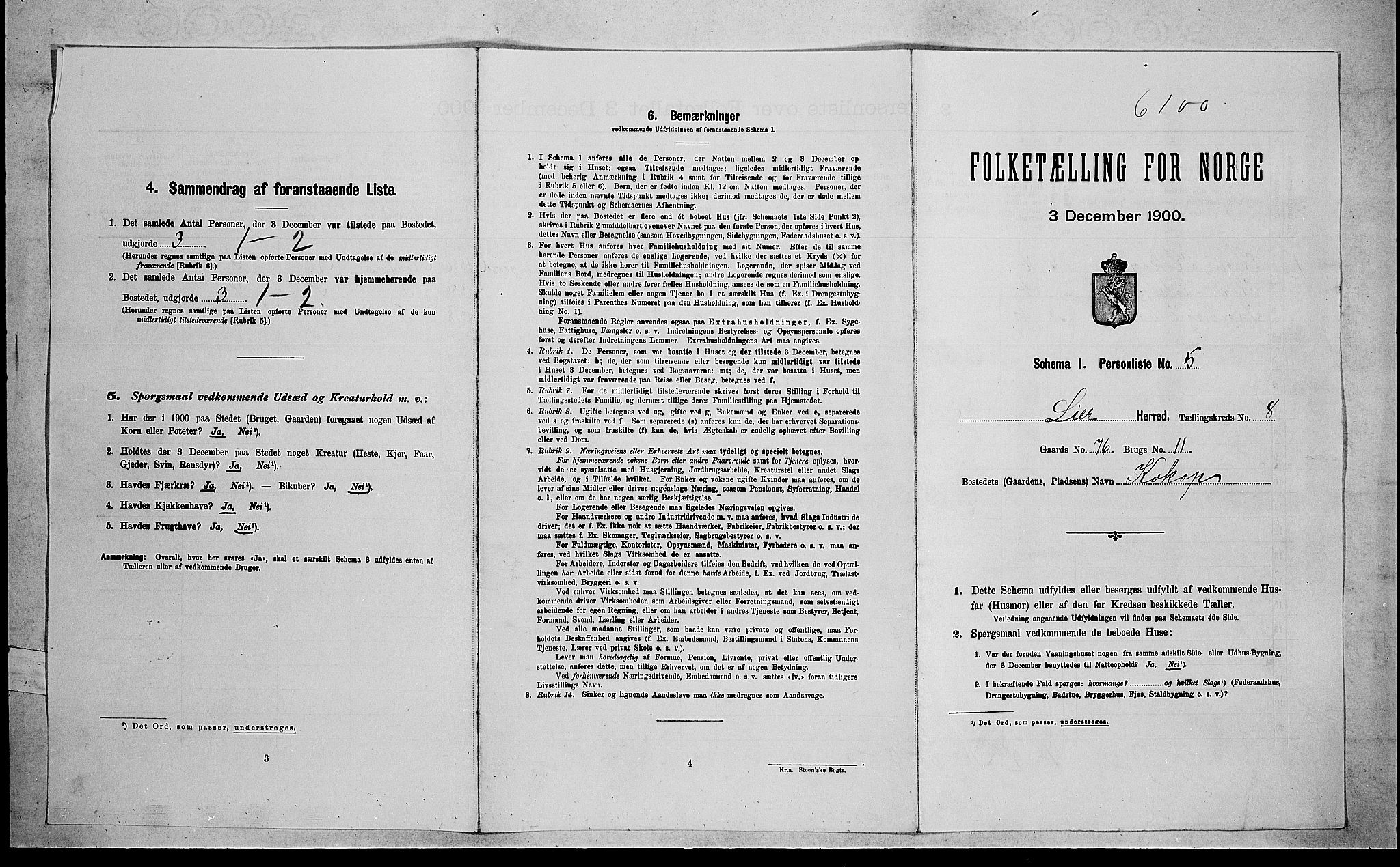 RA, Folketelling 1900 for 0626 Lier herred, 1900, s. 1298