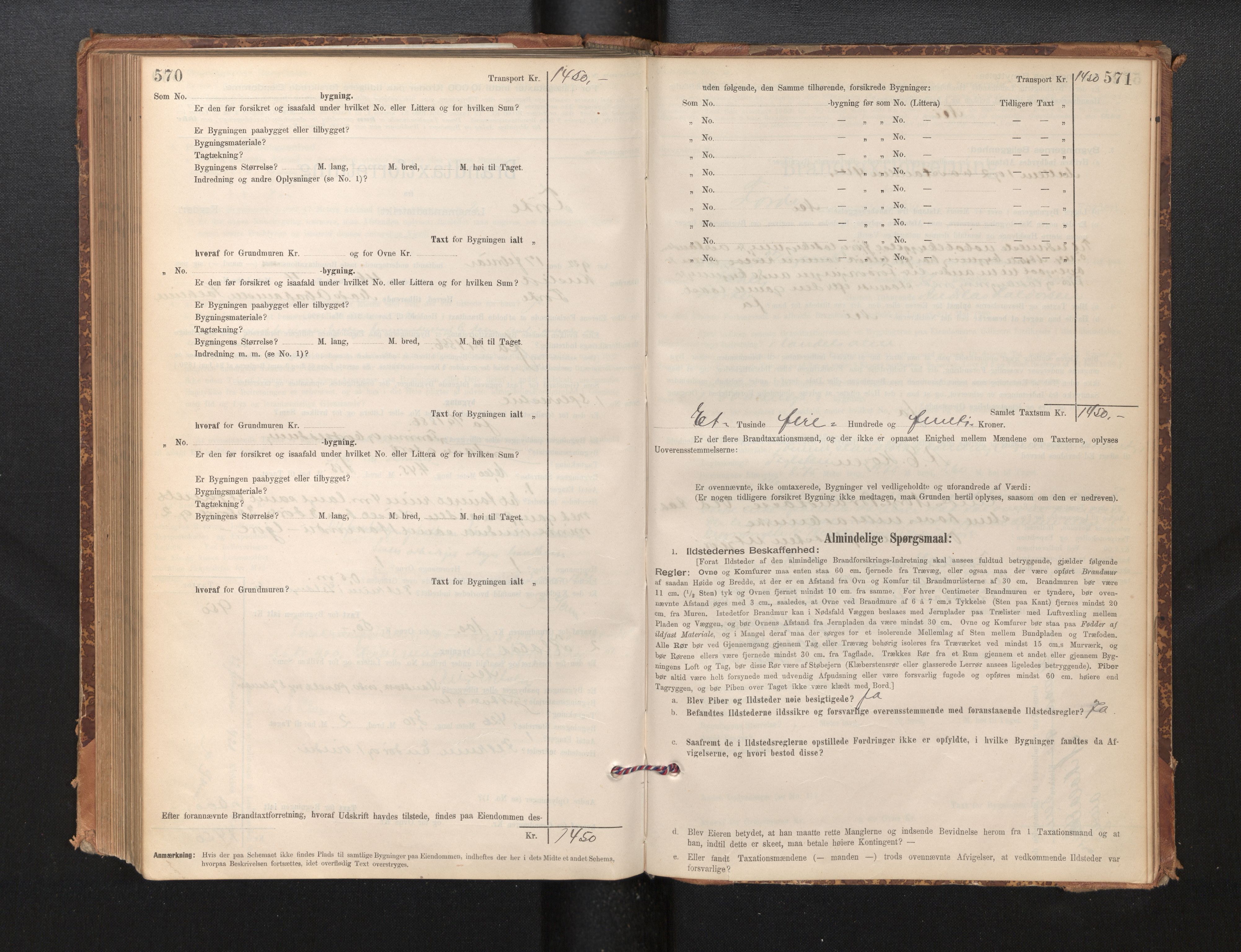 Lensmannen i Førde, AV/SAB-A-27401/0012/L0008: Branntakstprotokoll, skjematakst, 1895-1922, s. 570-571