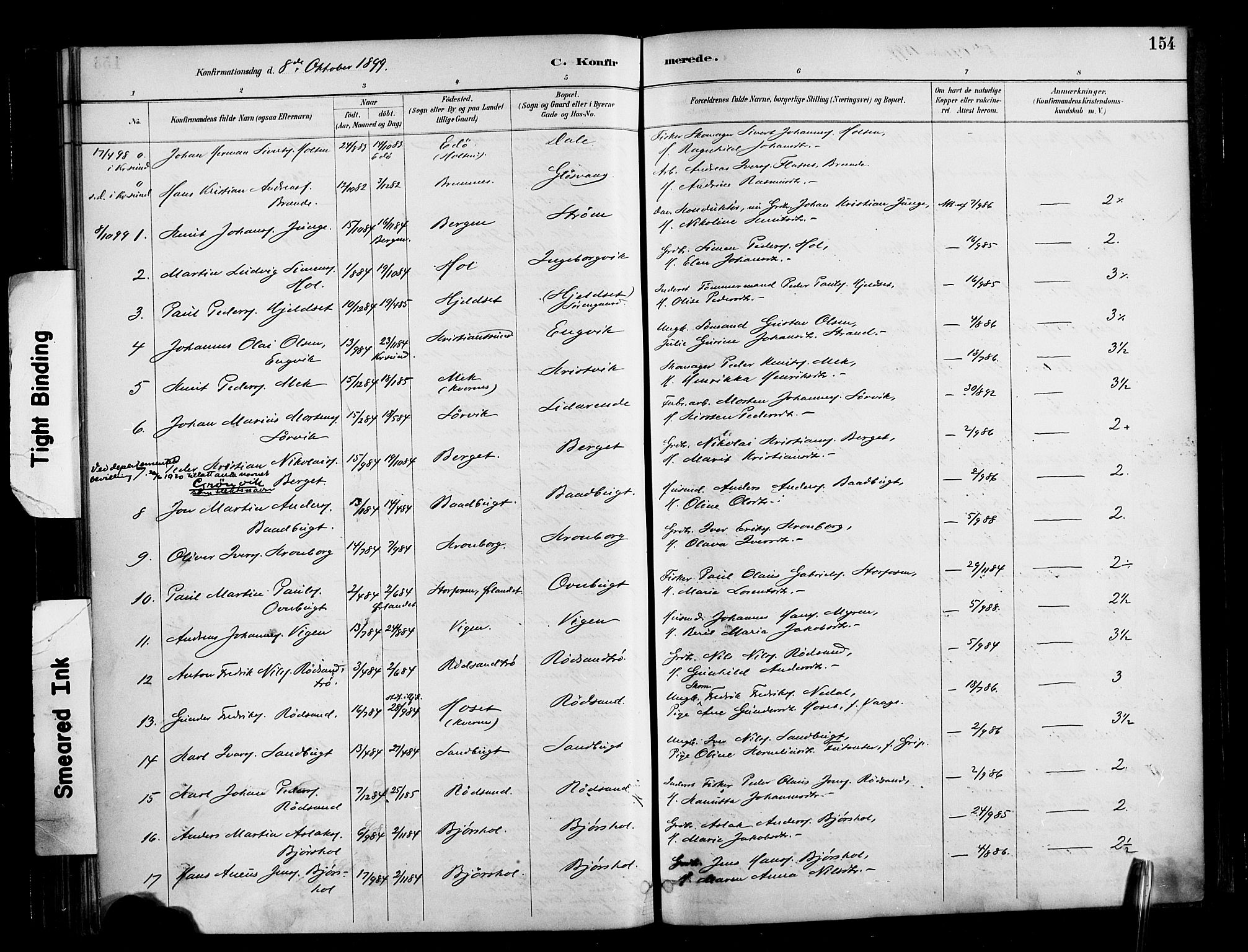 Ministerialprotokoller, klokkerbøker og fødselsregistre - Møre og Romsdal, SAT/A-1454/569/L0819: Ministerialbok nr. 569A05, 1885-1899, s. 154