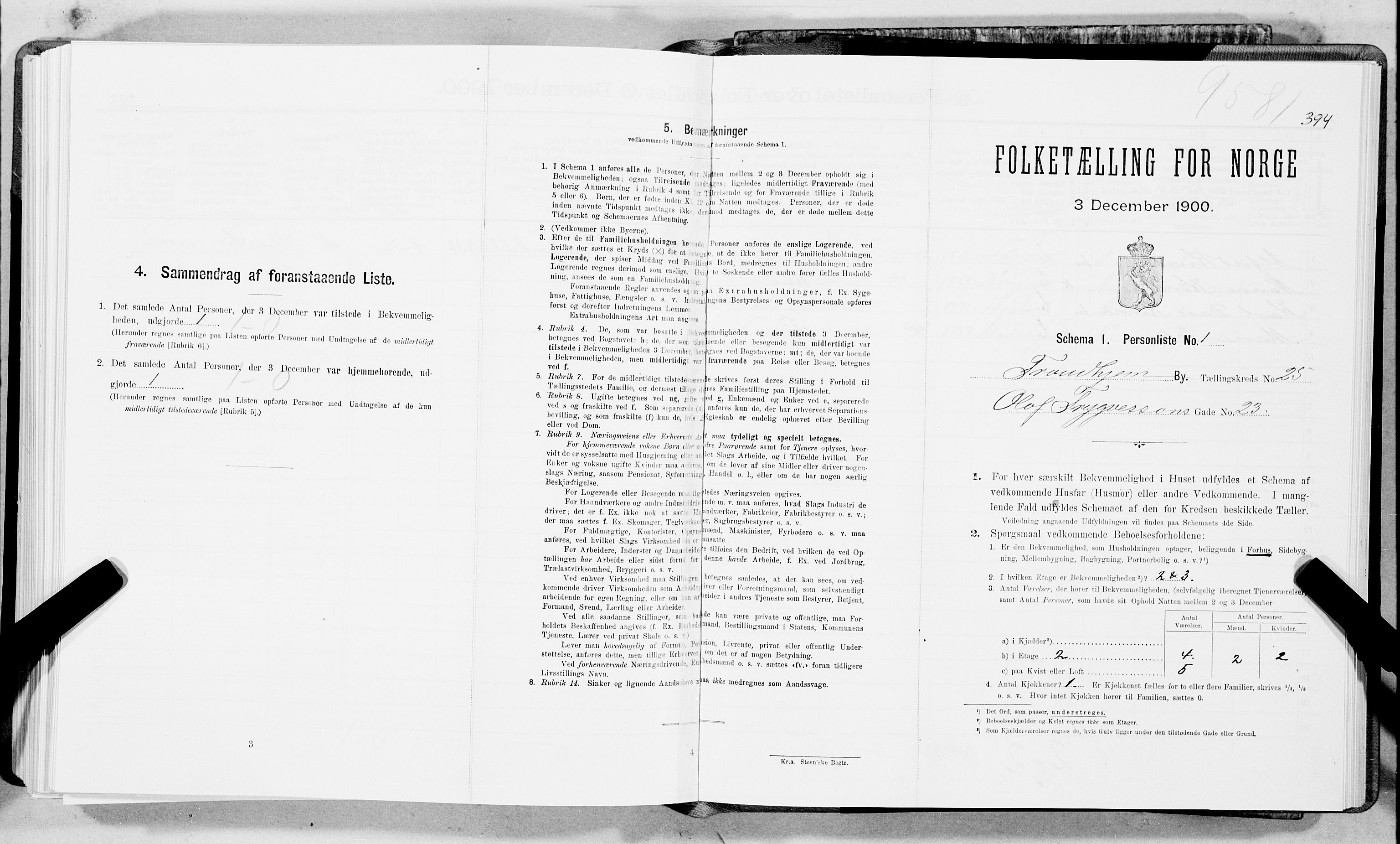SAT, Folketelling 1900 for 1601 Trondheim kjøpstad, 1900, s. 3881