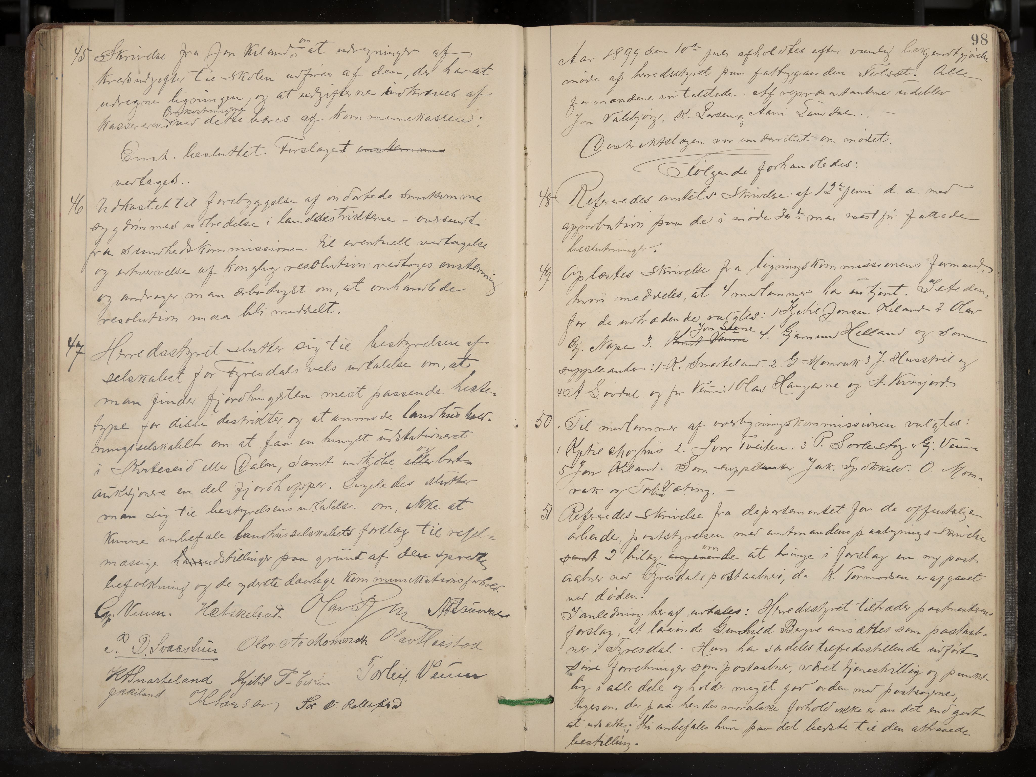 Fyresdal formannskap og sentraladministrasjon, IKAK/0831021-1/Aa/L0003: Møtebok, 1894-1903, s. 98